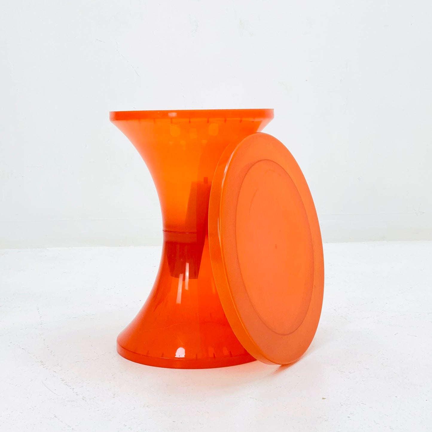 Space age orange Tom Tom crystal stool 1970s