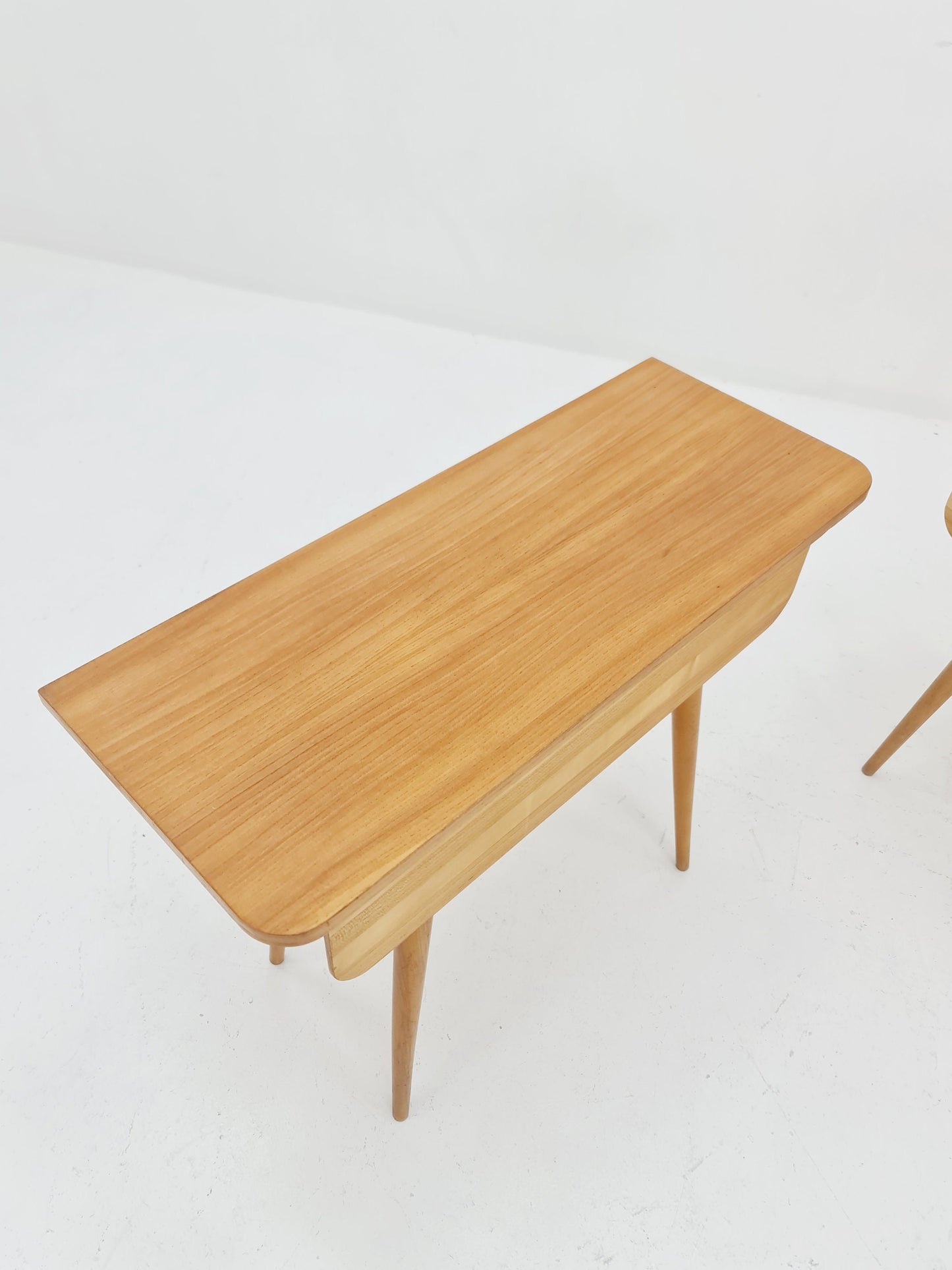 German Mid century beech nightstands/ bedside tables by Verralux, 1960s