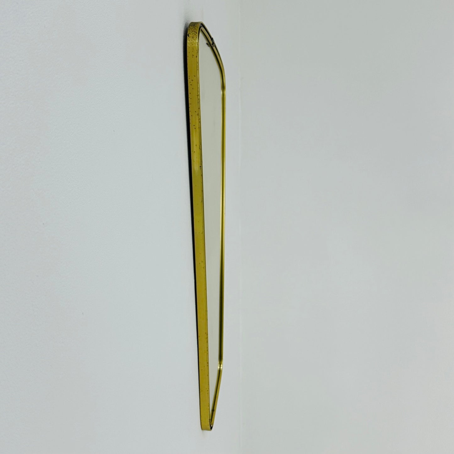 Mid century wall mirror brass framed with black edging 1950s