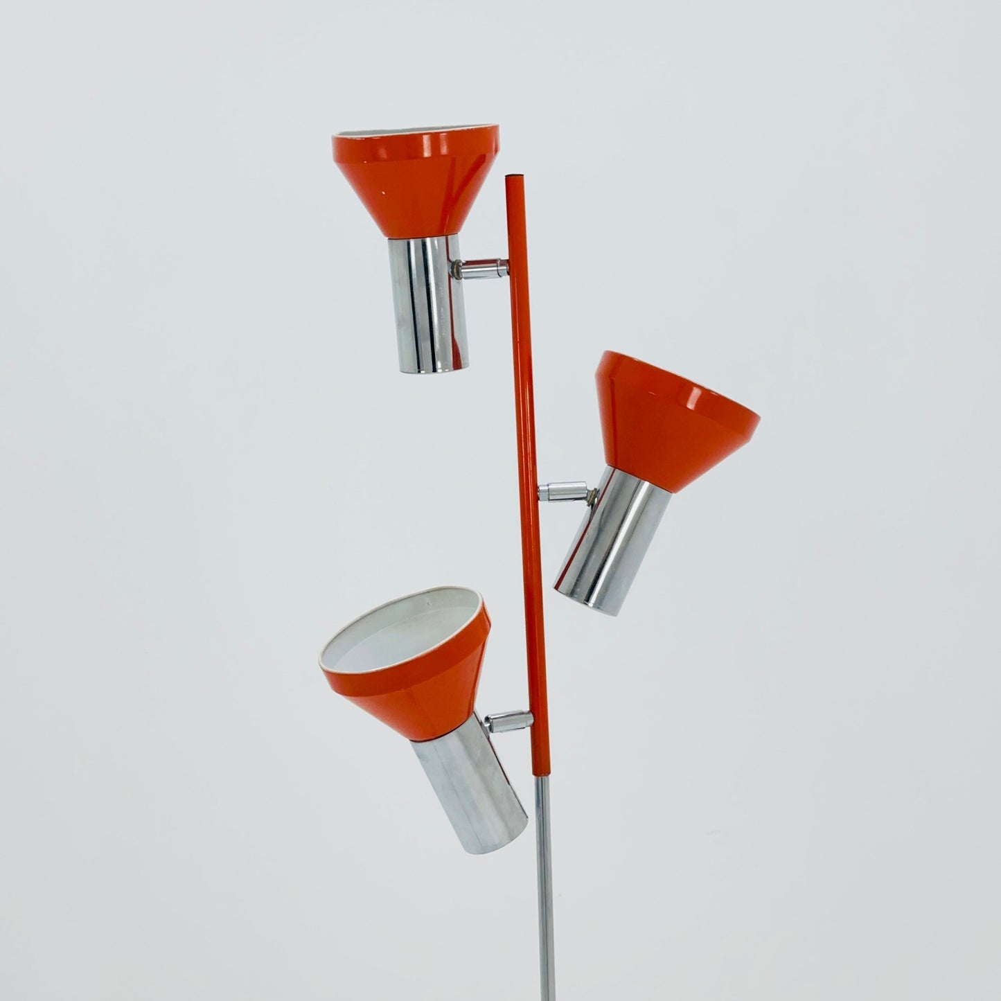 Space age orange-silver floor lamp 1970s