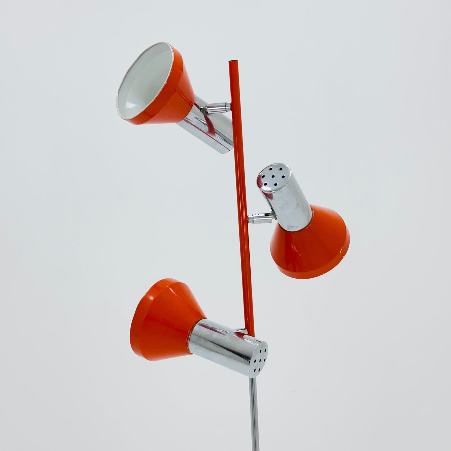 Space age orange-silver floor lamp 1970s