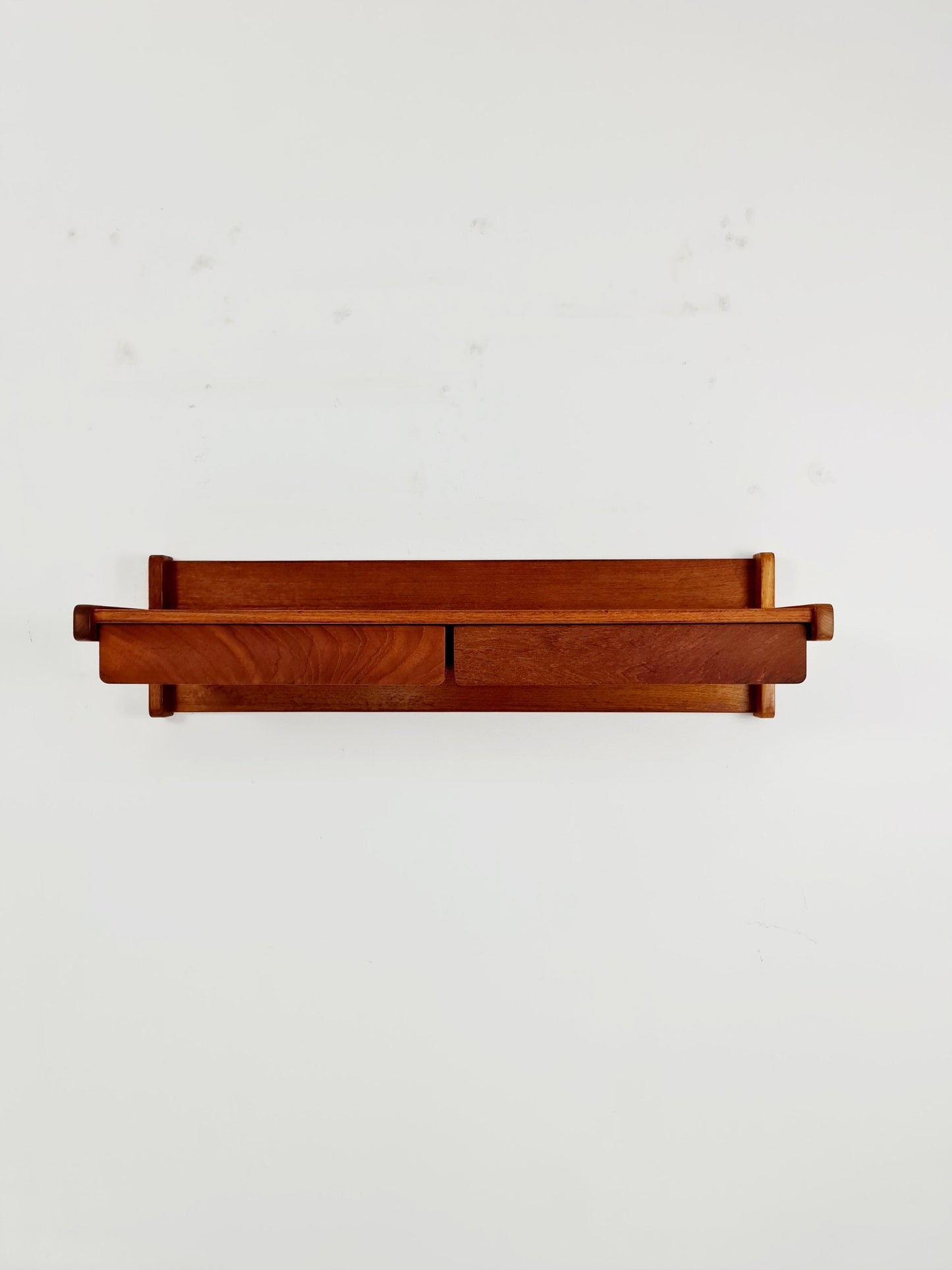 Long Danish solid Teak hanging shelfwith 2 drawers By Aksel kjersgaard , 1960s