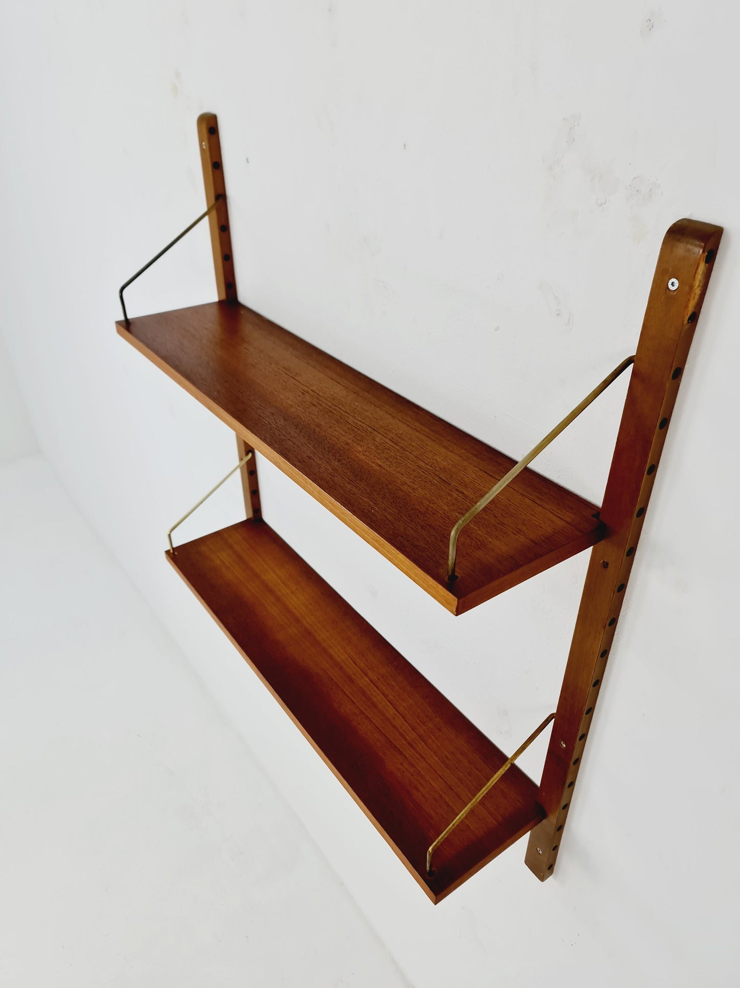 Midcentury Danish walnut Wall-Mounted Shelving Unit, by Royal for Poul Cadovius, 1960s