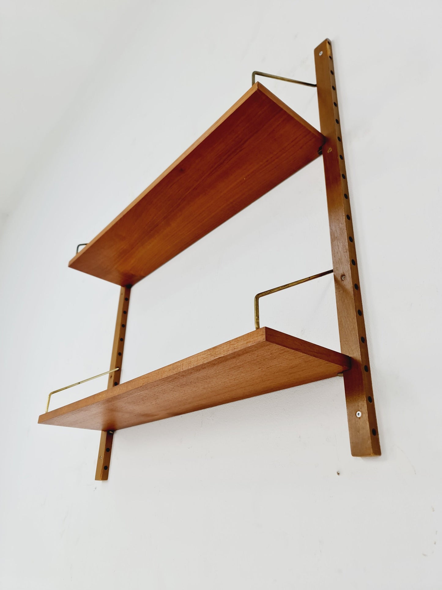Midcentury Danish walnut Wall-Mounted Shelving Unit, by Royal for Poul Cadovius, 1960s