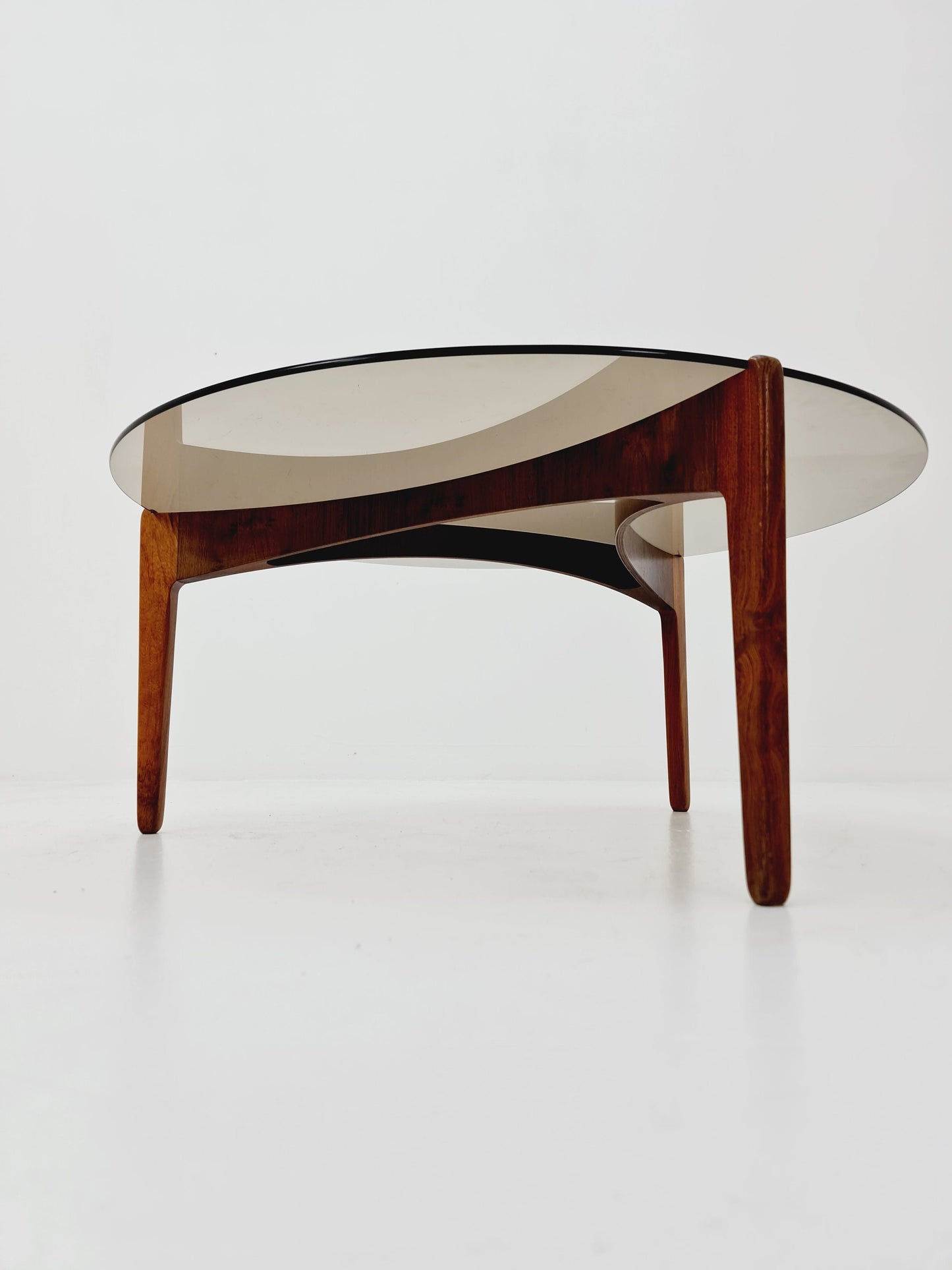 Vintage Rosewood and glass coffee table By Sven Ellekaer for christian Linneberg 1960s