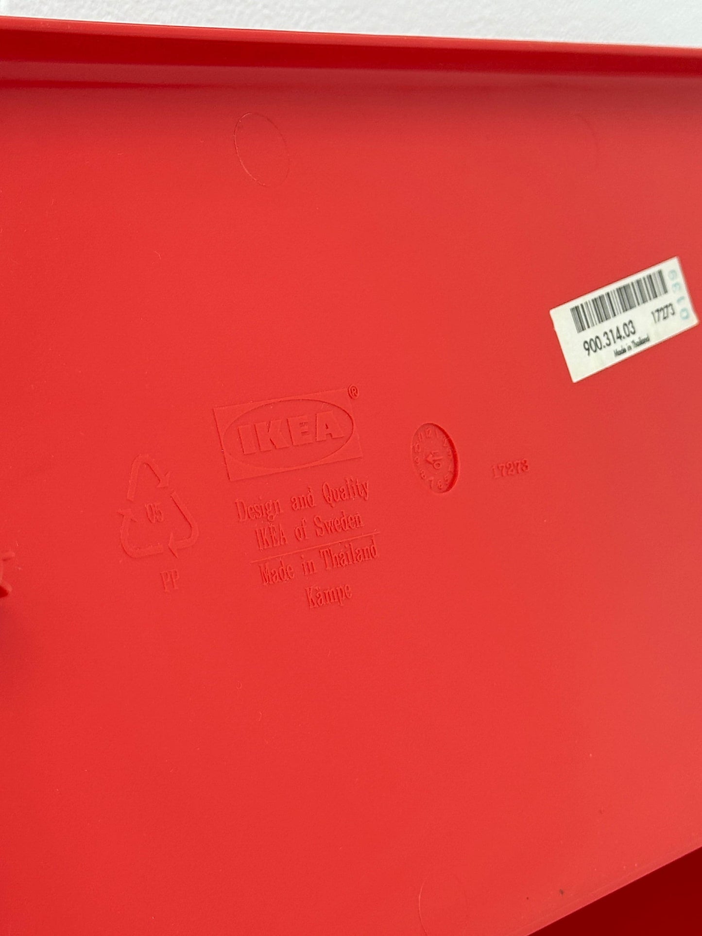 Space age Ikea red ‘Kämpe’ wall shelf 1970s