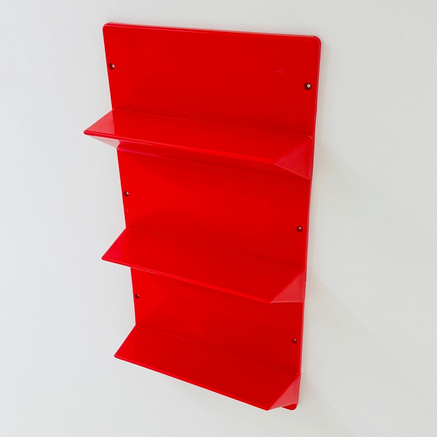 Space age Ikea red ‘Kämpe’ wall shelf 1970s