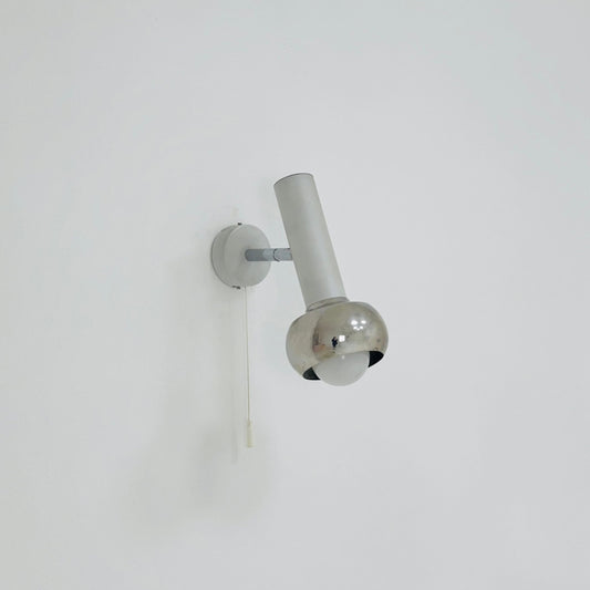 1 of 2 Mid-Century Adjustable Chrome Sconce with light switch 1970s