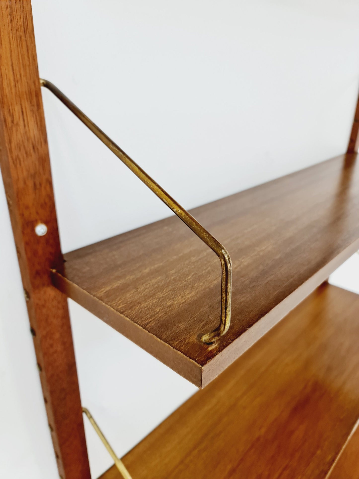 Midcentury Danish walnut Wall-Mounted Shelving Unit, by Royal for Poul Cadovius, 1960s