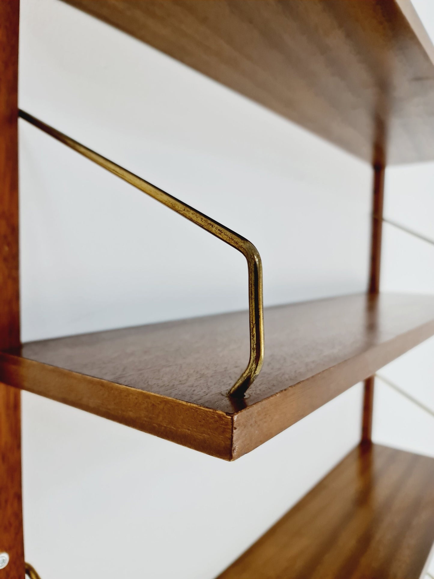 Midcentury Danish walnut Wall-Mounted Shelving Unit, by Royal for Poul Cadovius, 1960s