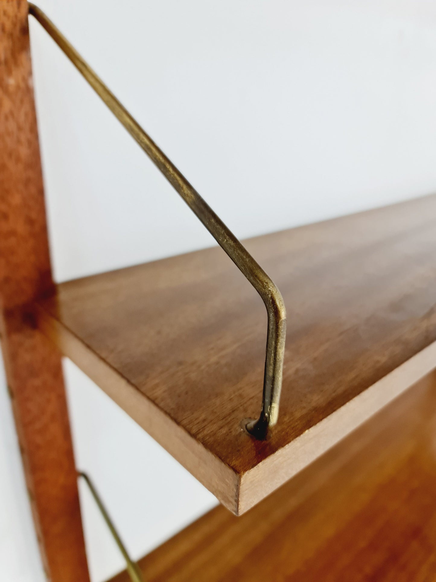 Midcentury Danish walnut Wall-Mounted Shelving Unit, by Royal for Poul Cadovius, 1960s
