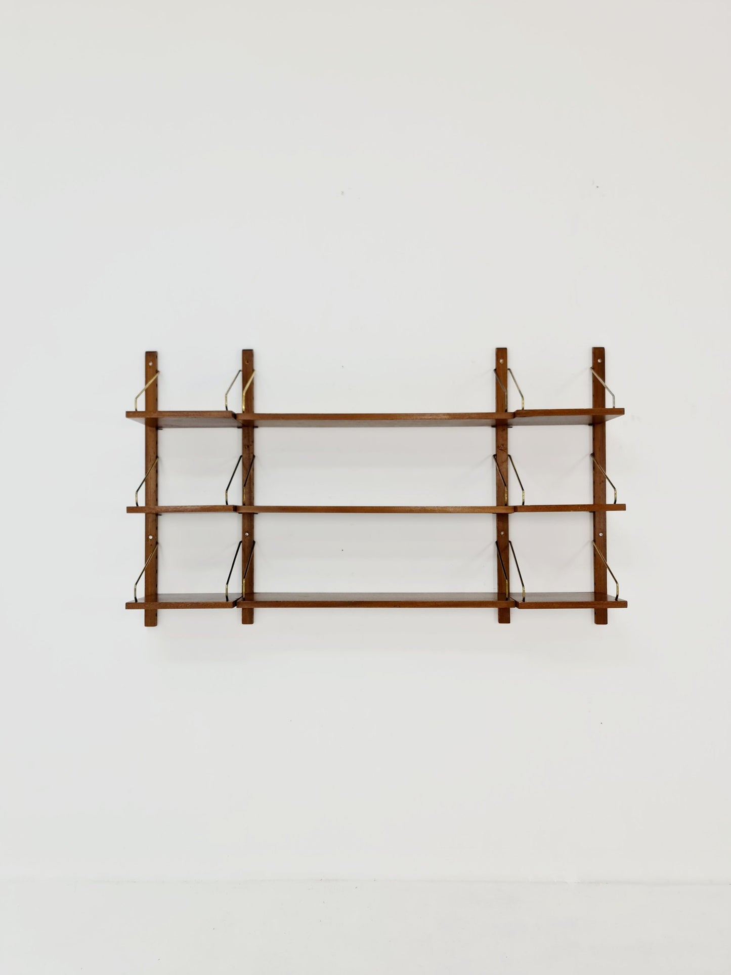 Midcentury Danish walnut Wall-Mounted Shelving Unit, by Royal for Poul Cadovius, 1960s