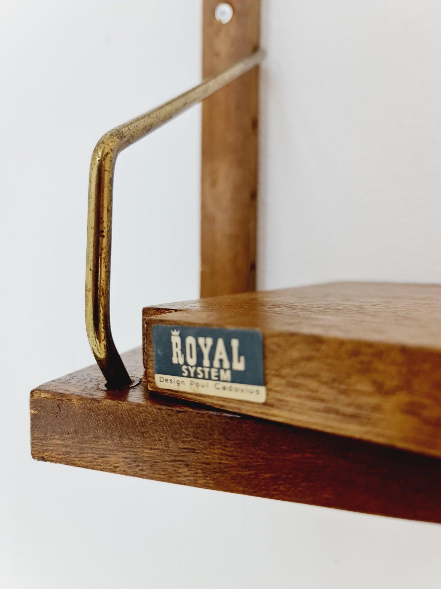 Midcentury Danish walnut Wall-Mounted Shelving Unit, by Royal for Poul Cadovius, 1960s