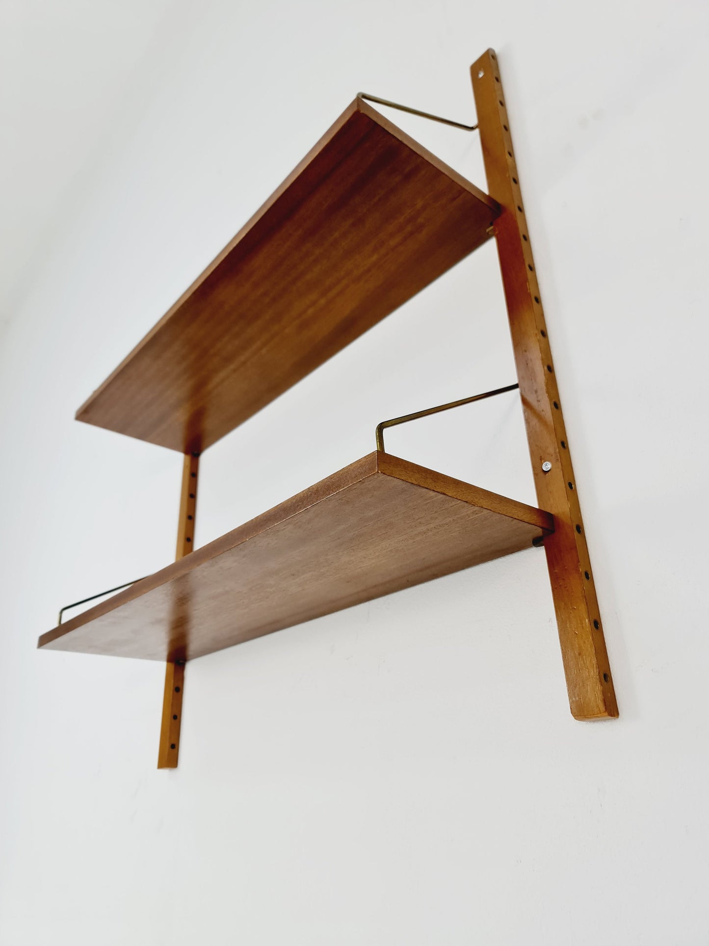 Midcentury Danish walnut Wall-Mounted Shelving Unit, by Royal for Poul Cadovius, 1960s