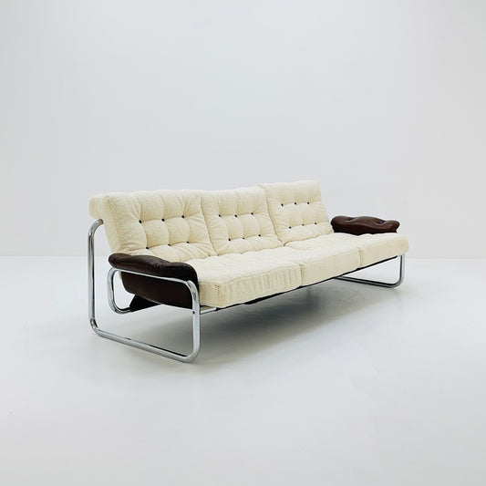 Mid century 3-Seater tubular frame sofa "BORKUM" by John Bertil Häggström ,from Ikea 1970s