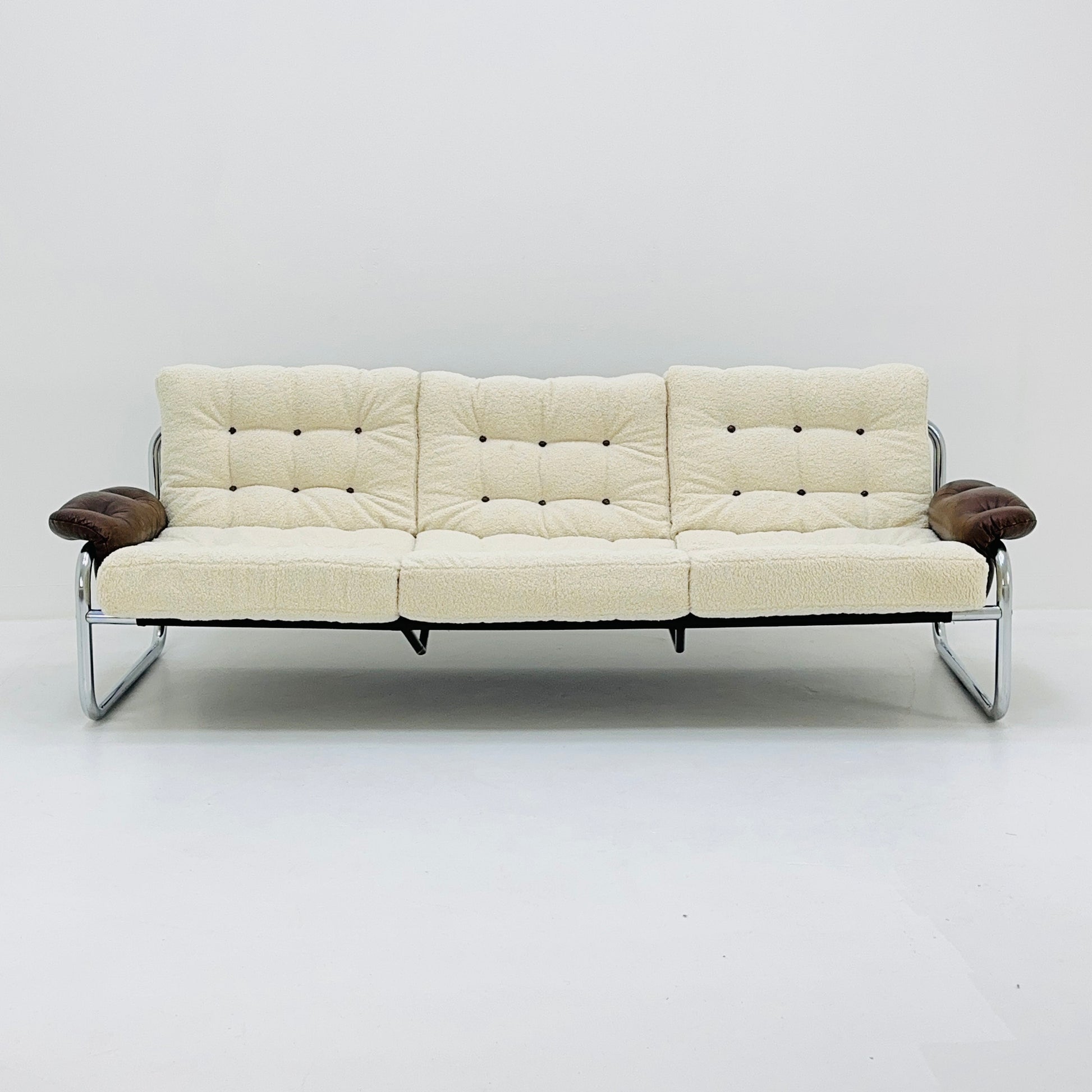Mid century 3-Seater tubular frame sofa "BORKUM" by John Bertil Häggström ,from Ikea 1970s