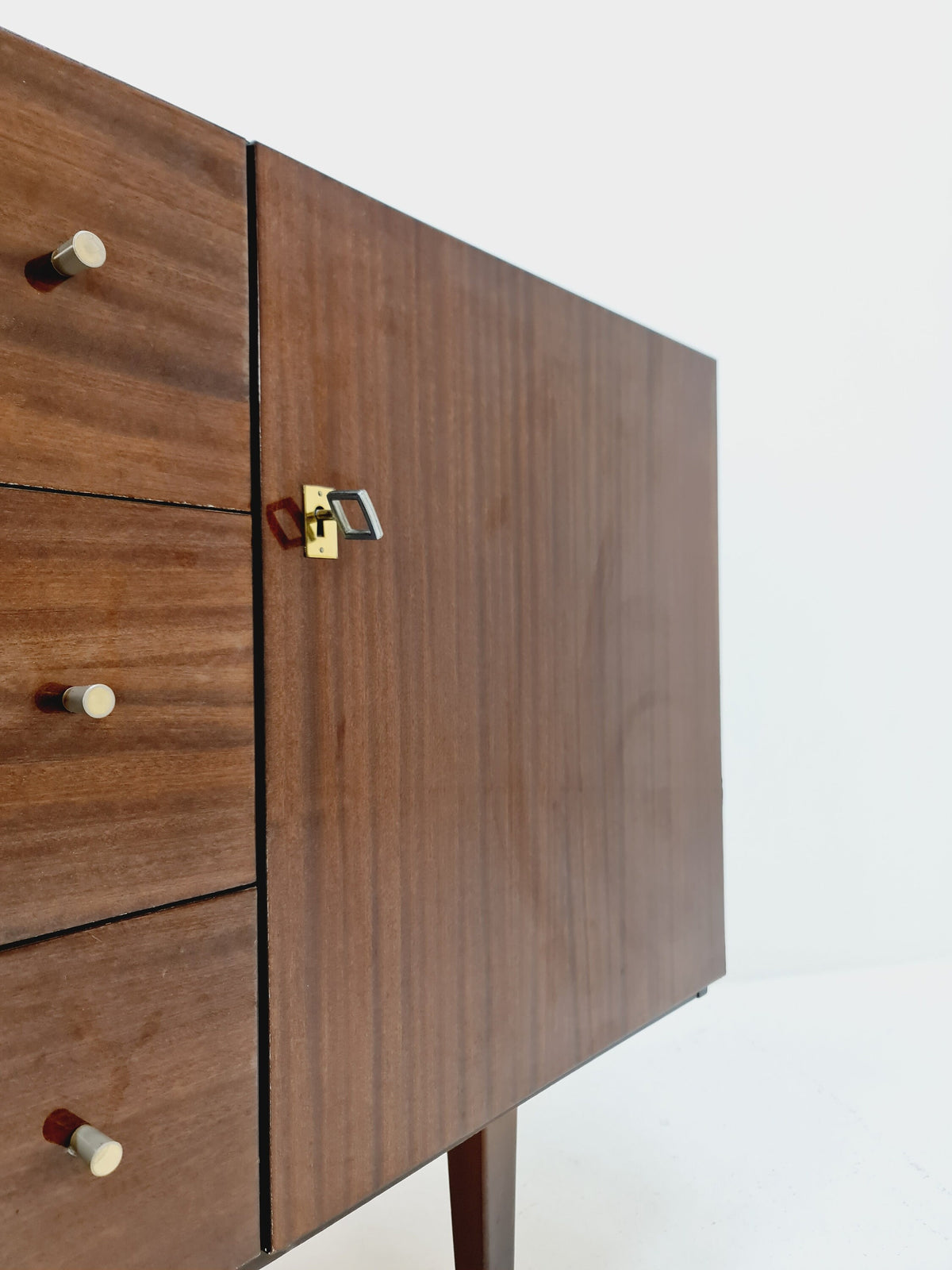 Rare Mid Century Modern German Mahogany sideboard model graz by Mann Möbel, 1950s