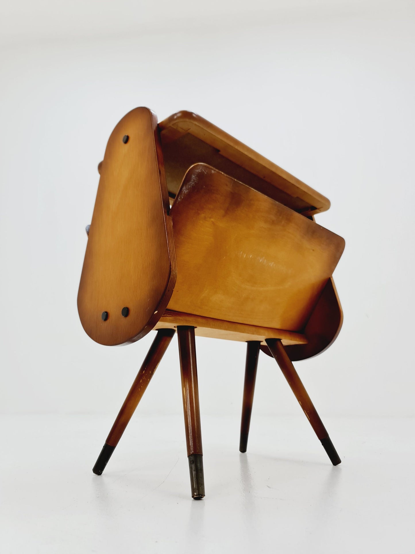 Super Rare Vintage German mid century Sidetable magazine rack, 1950s