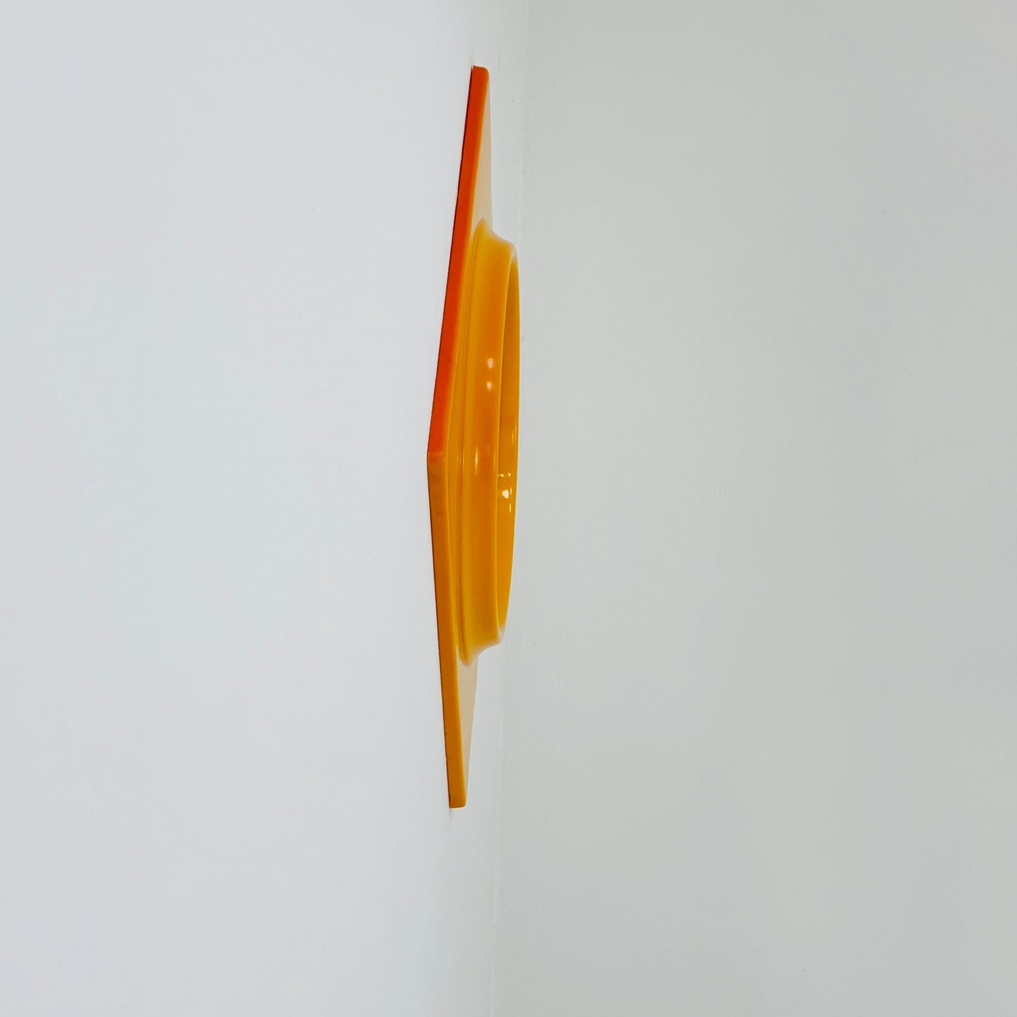 Space age orange square wall mirror 1970s