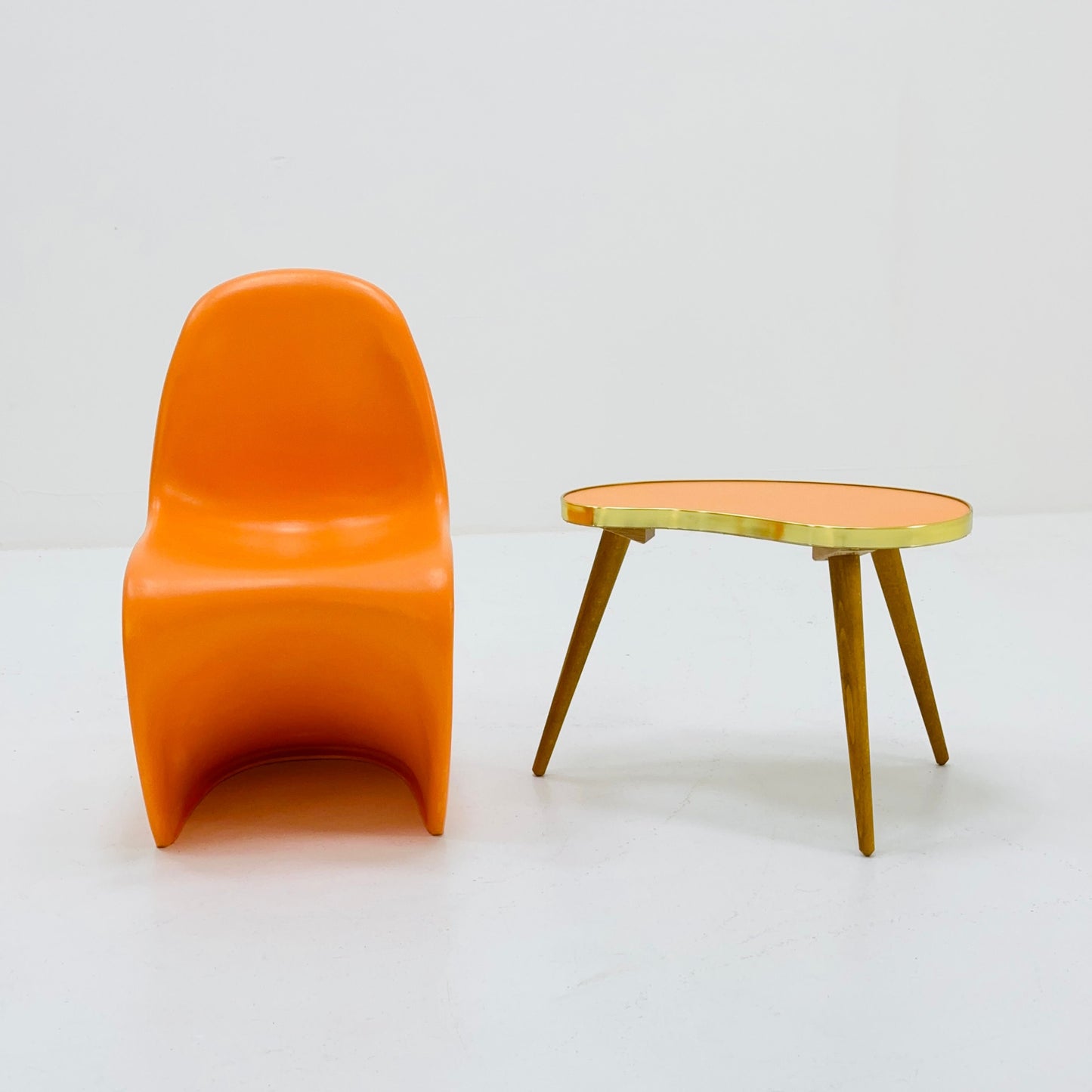 Space age set of Junior Kids Chair by Verner Panton for Vitra, 2006 with flower table -set 1970s