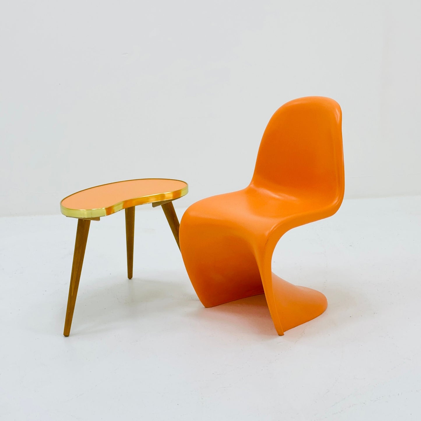 Space age set of Junior Kids Chair by Verner Panton for Vitra, 2006 with flower table -set 1970s