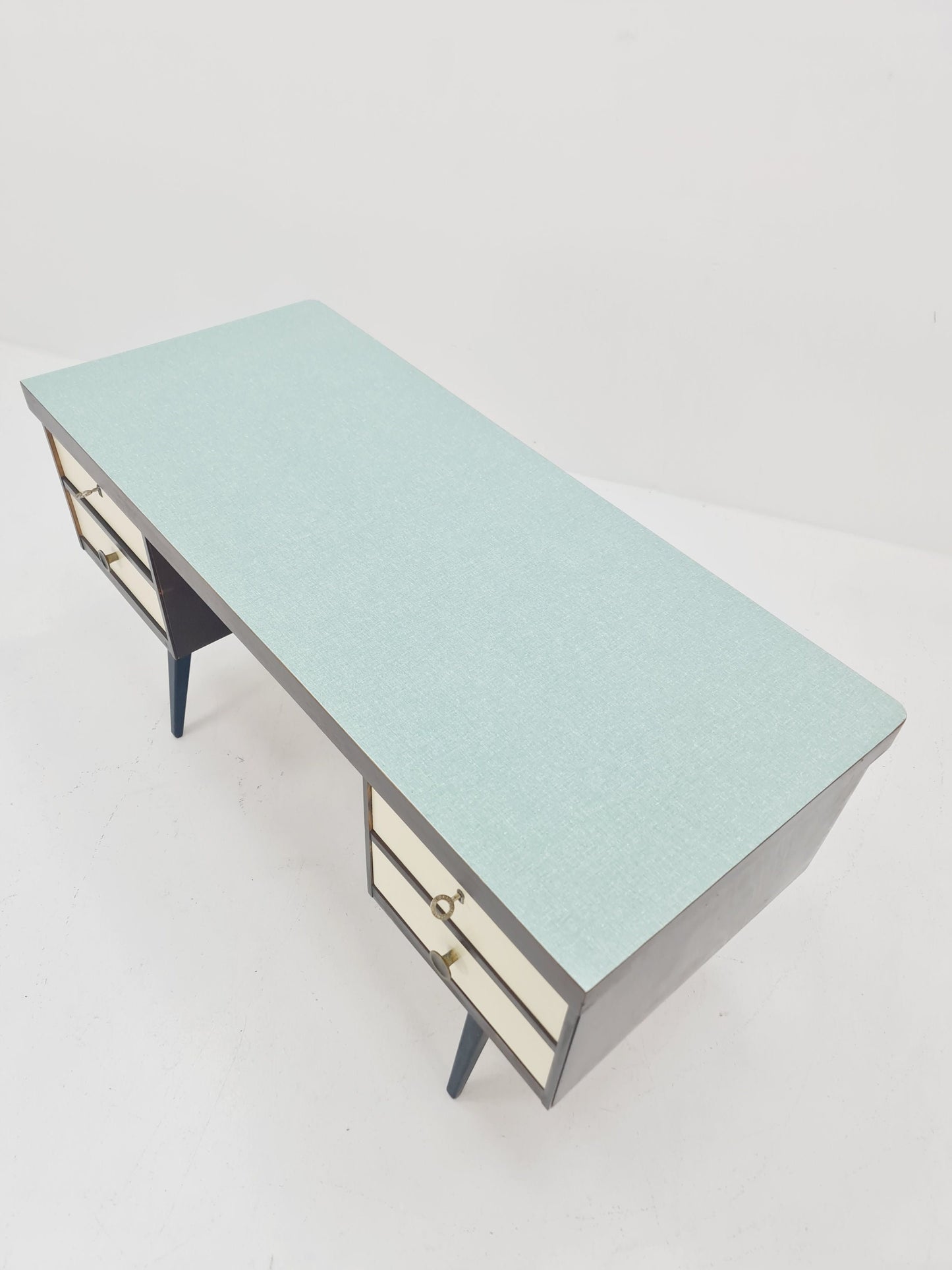 Mid century German Desk in Ash Wood and Formica by Horn Lippe for Ekawerk , 1950s