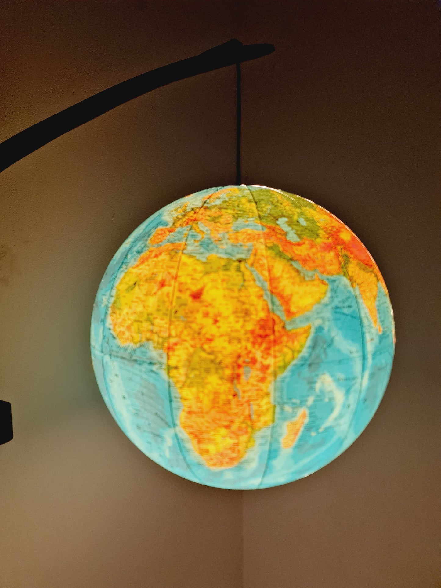 German Teak vintage Globe wall lamp, 1960s