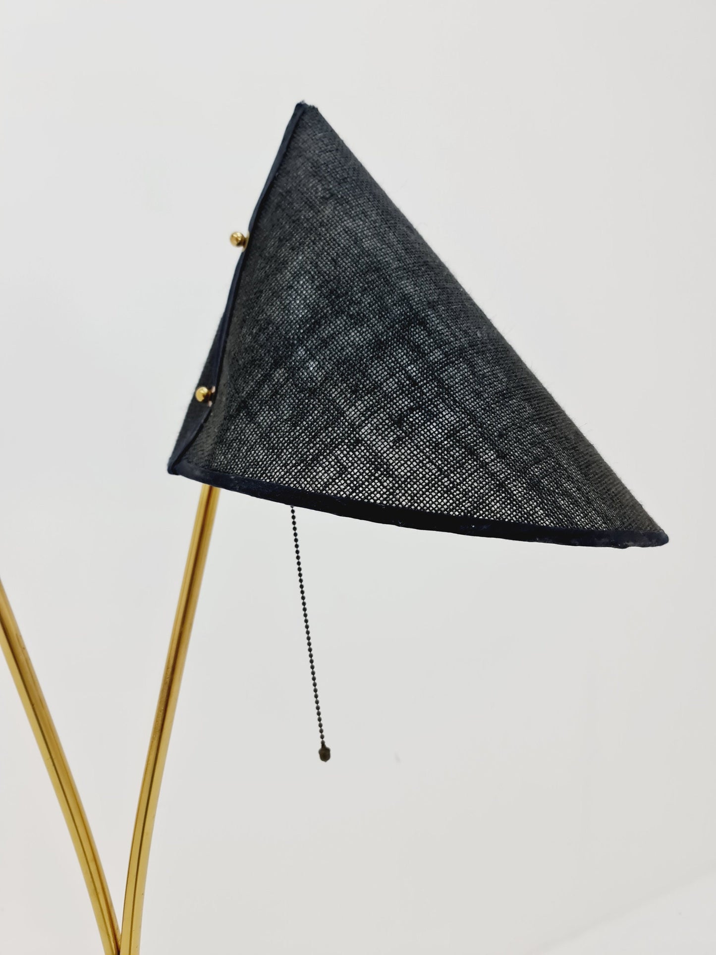 German Modern three flex arms brass floor lamp, tütenlampe, 1950s