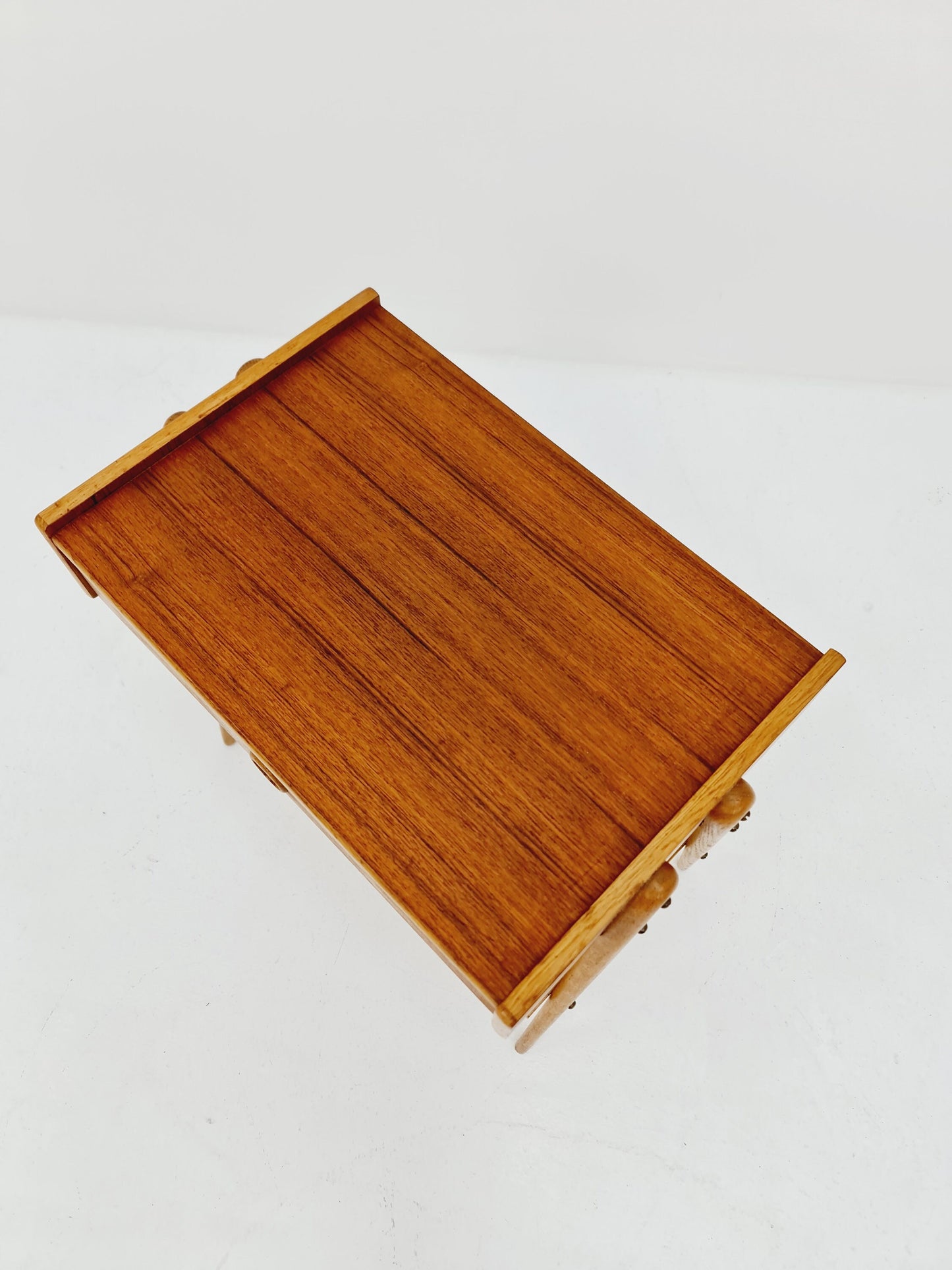 Danish Midcentury Side table/ Bedside table/ Night stand rattan and teak,