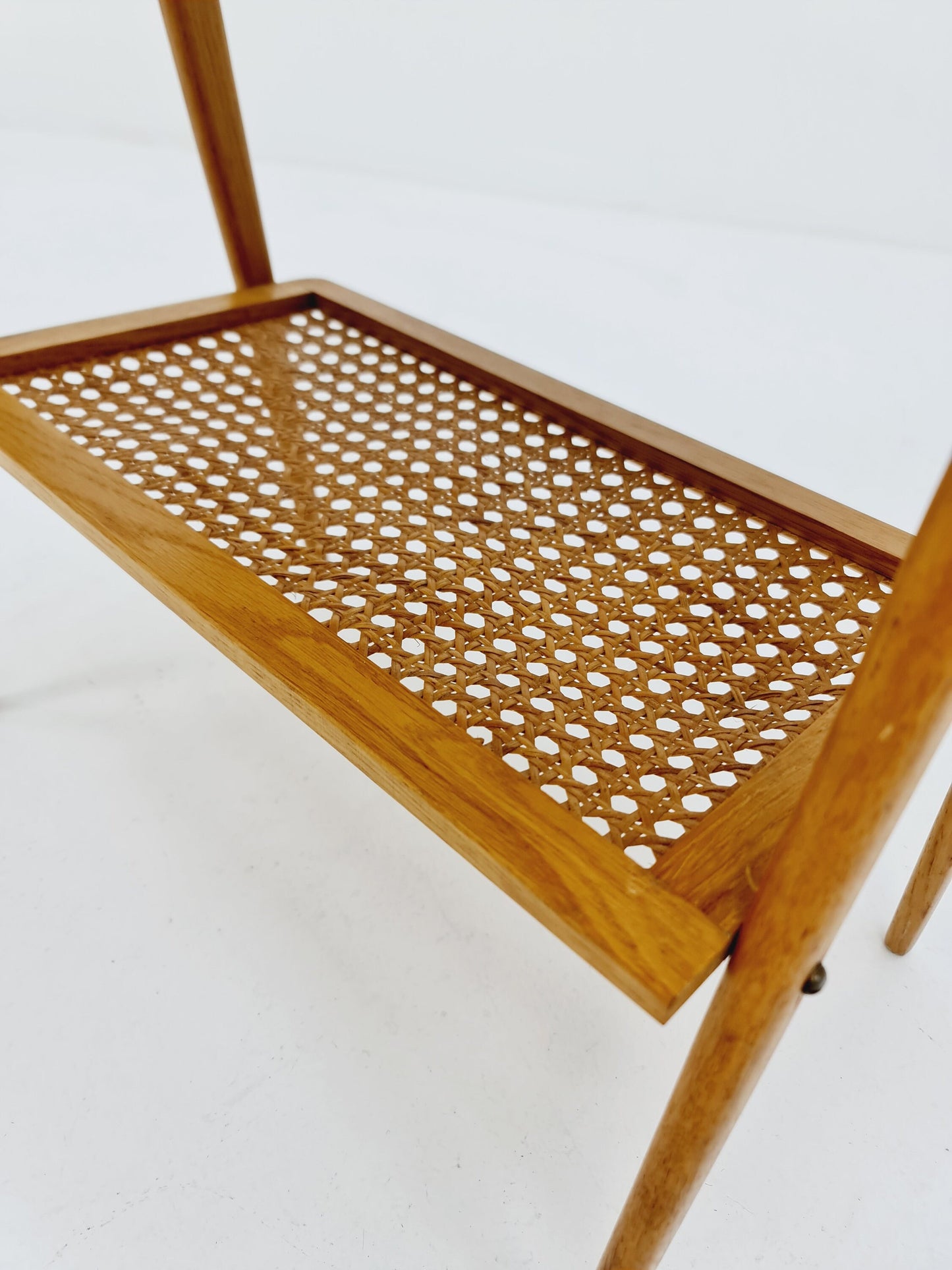 Danish Midcentury Side table/ Bedside table/ Night stand rattan and teak,
