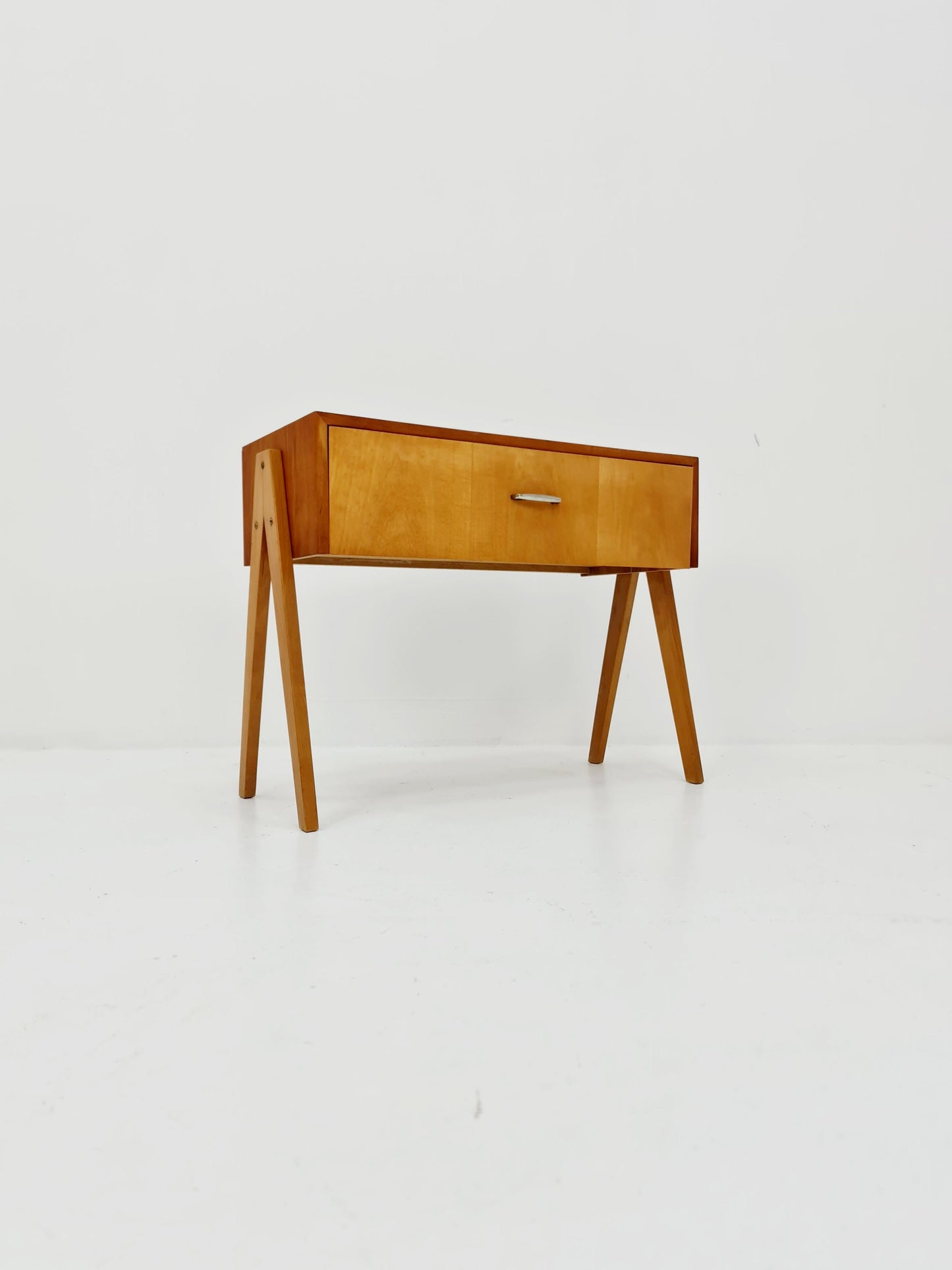 German mid-century beech small sideboard /side table, 1950s