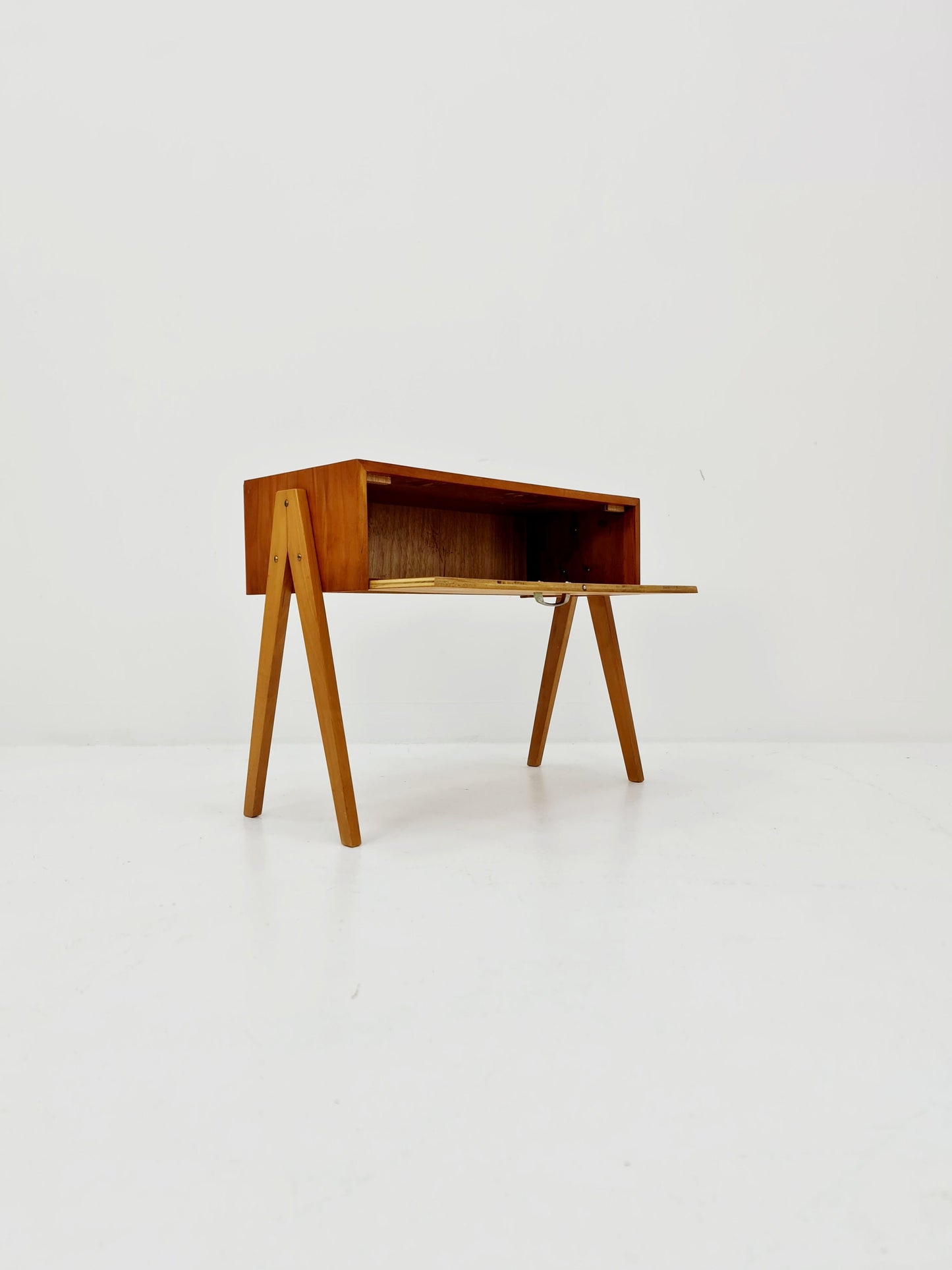 German mid-century beech small sideboard /side table, 1950s