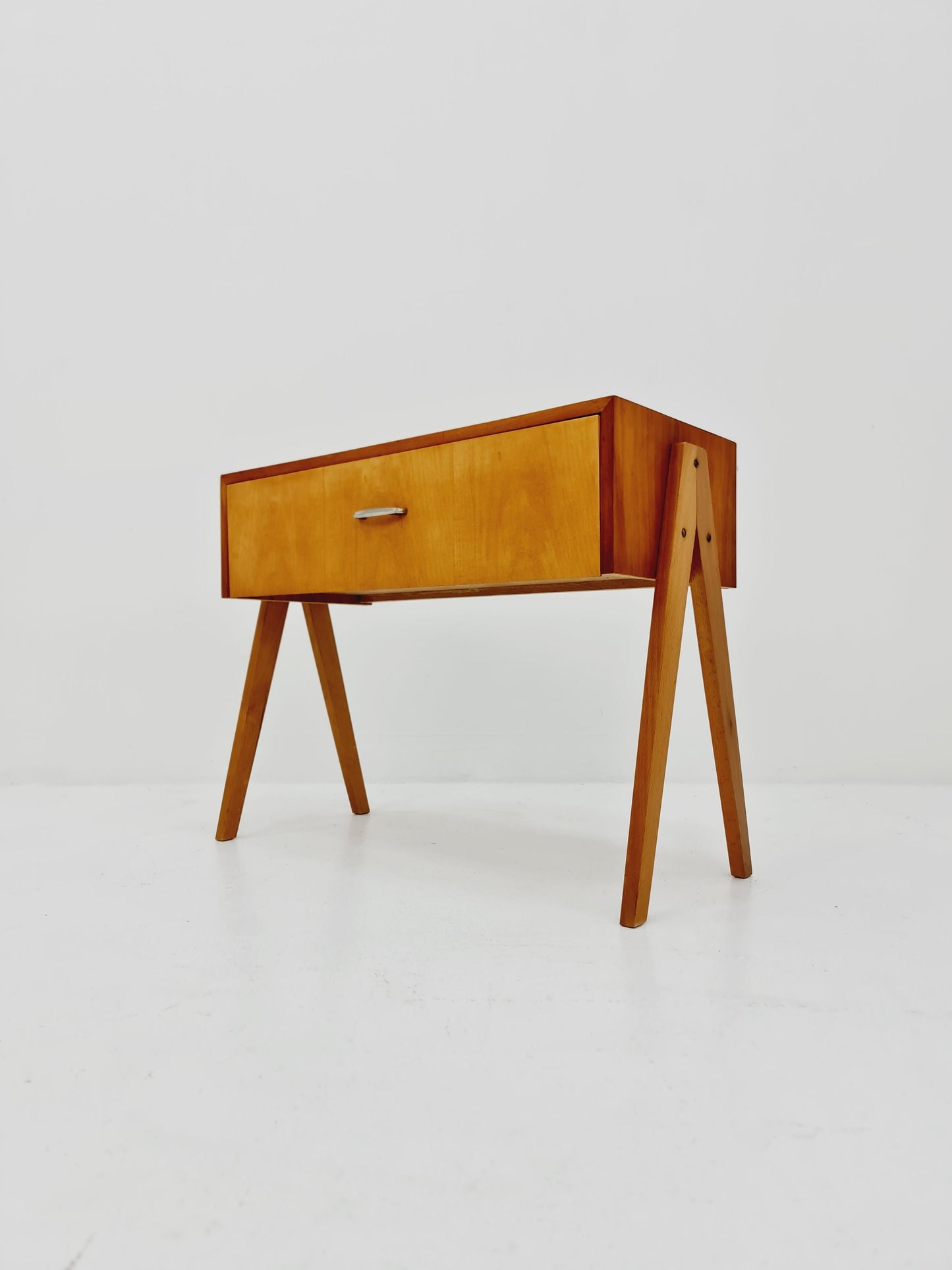 German mid-century beech small sideboard /side table, 1950s