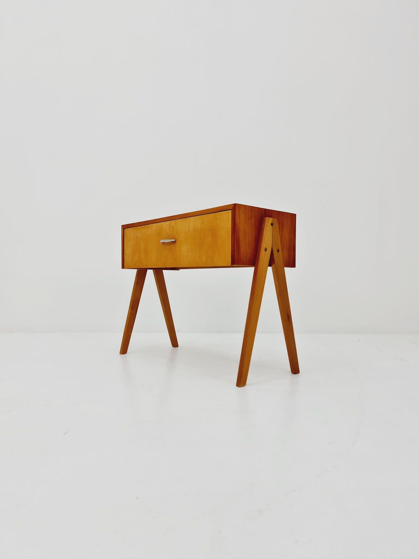 German mid-century beech small sideboard /side table, 1950s