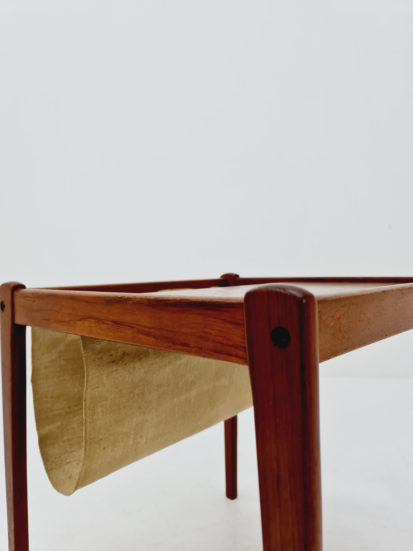 Danish Mid century solid teak Side table magazine rack by Brdr.Furbo For spottrup , 1960s