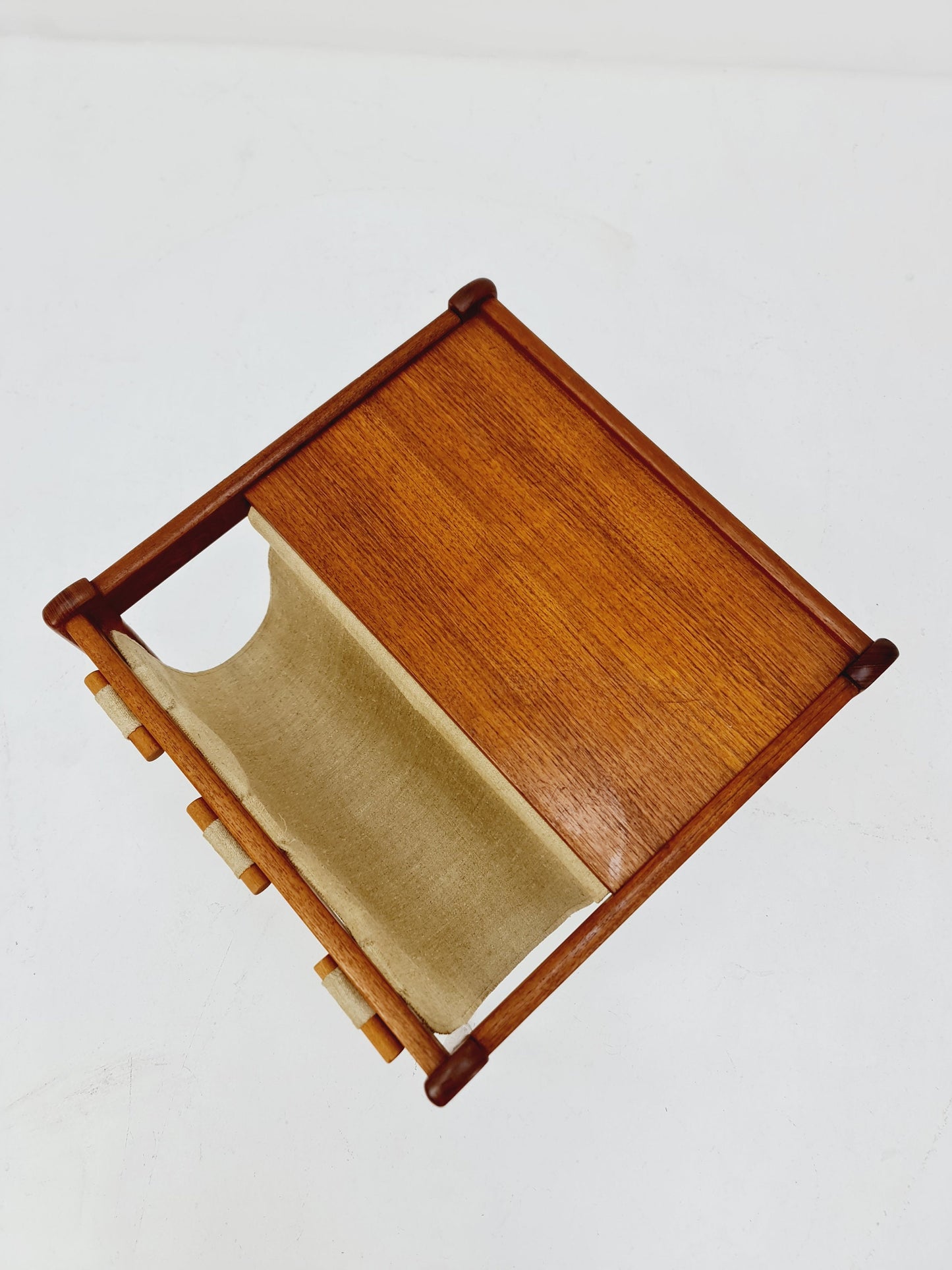 Danish Mid century solid teak Side table magazine rack by Brdr.Furbo For spottrup , 1960s