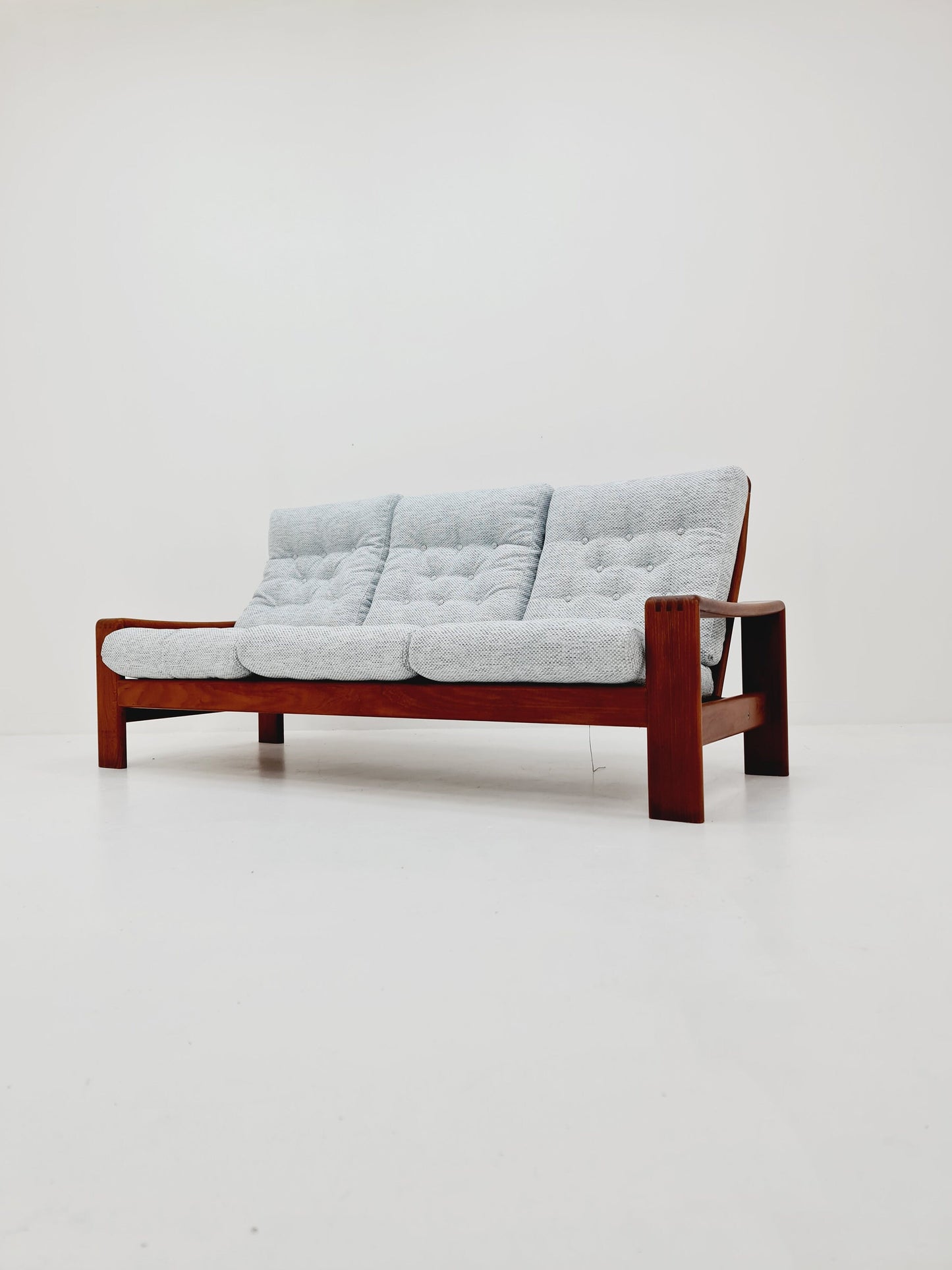 Mid Century couch in teak 3-Seater Sofa by EMC Denmark 1960