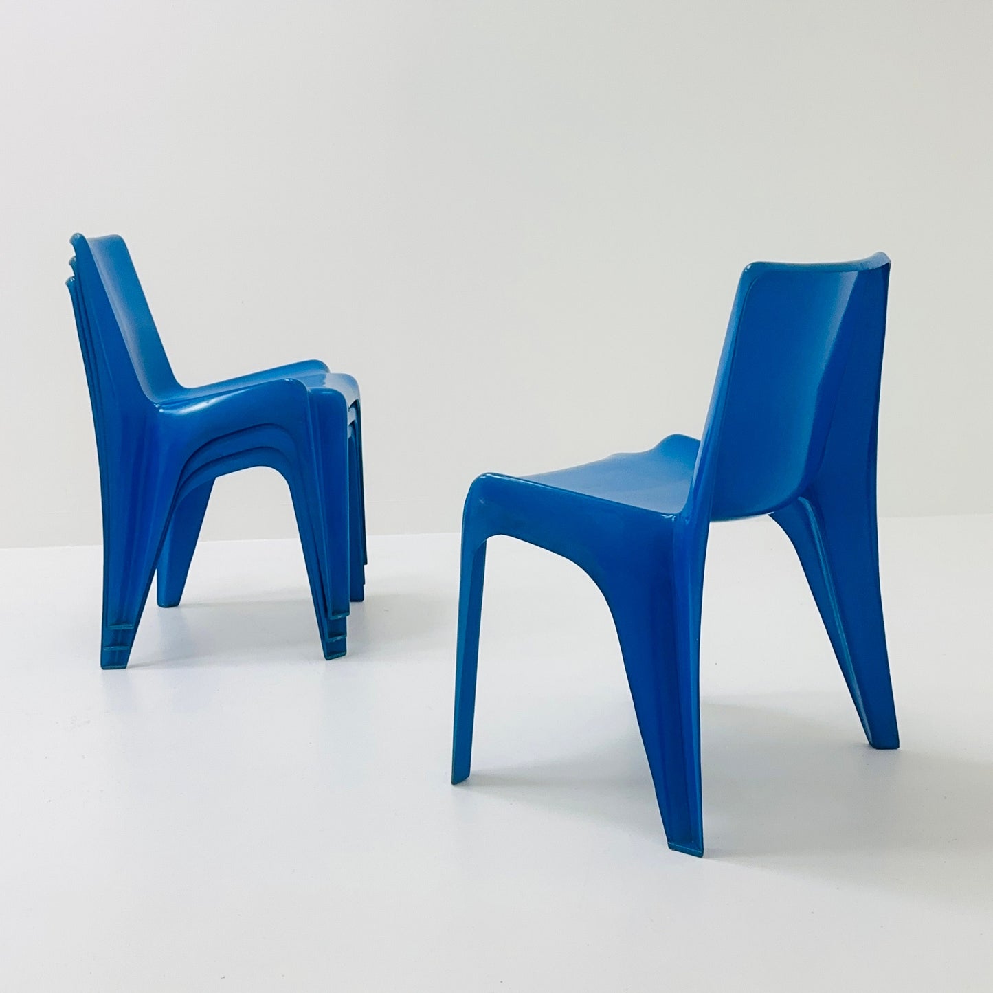 1 of 4 Space age blue Bofinger BA1171 chairs by Helmut Bätzner, Germany 1970s