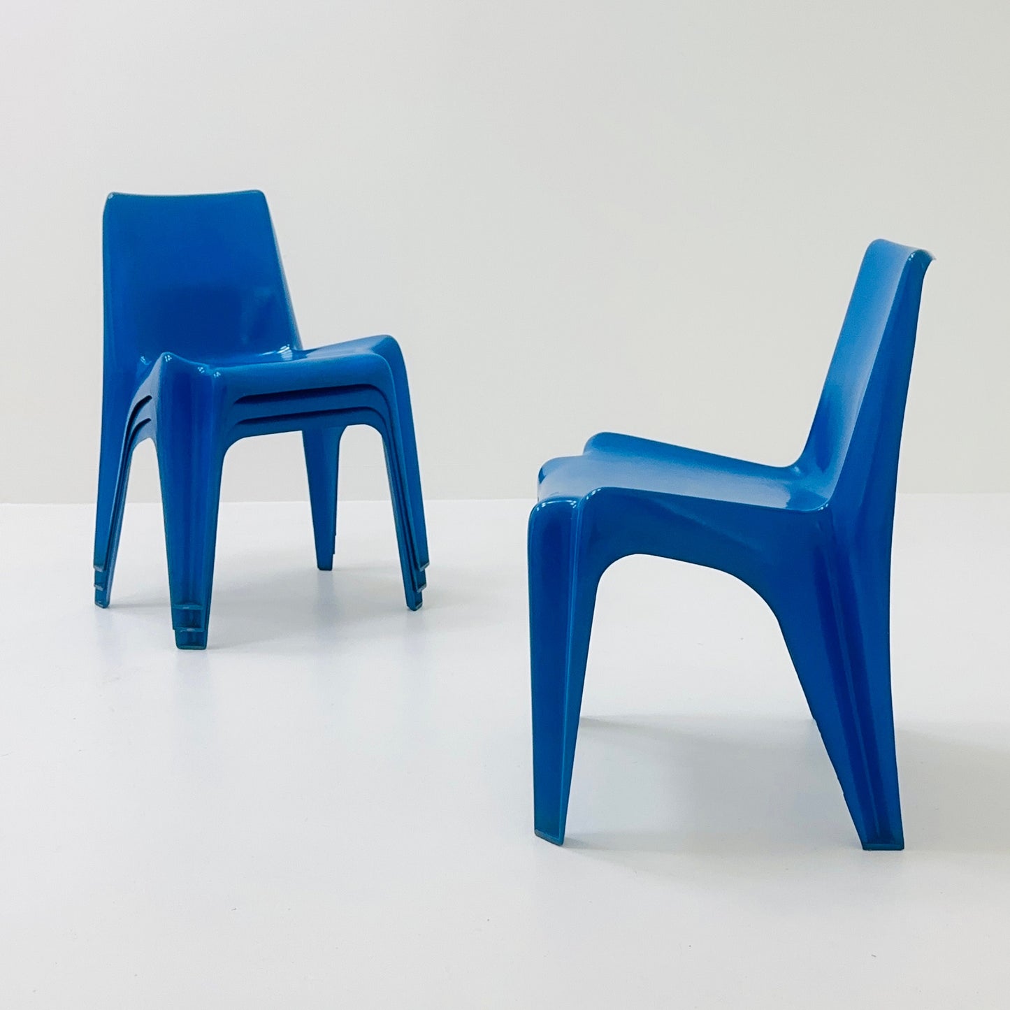 1 of 4 Space age blue Bofinger BA1171 chairs by Helmut Bätzner, Germany 1970s
