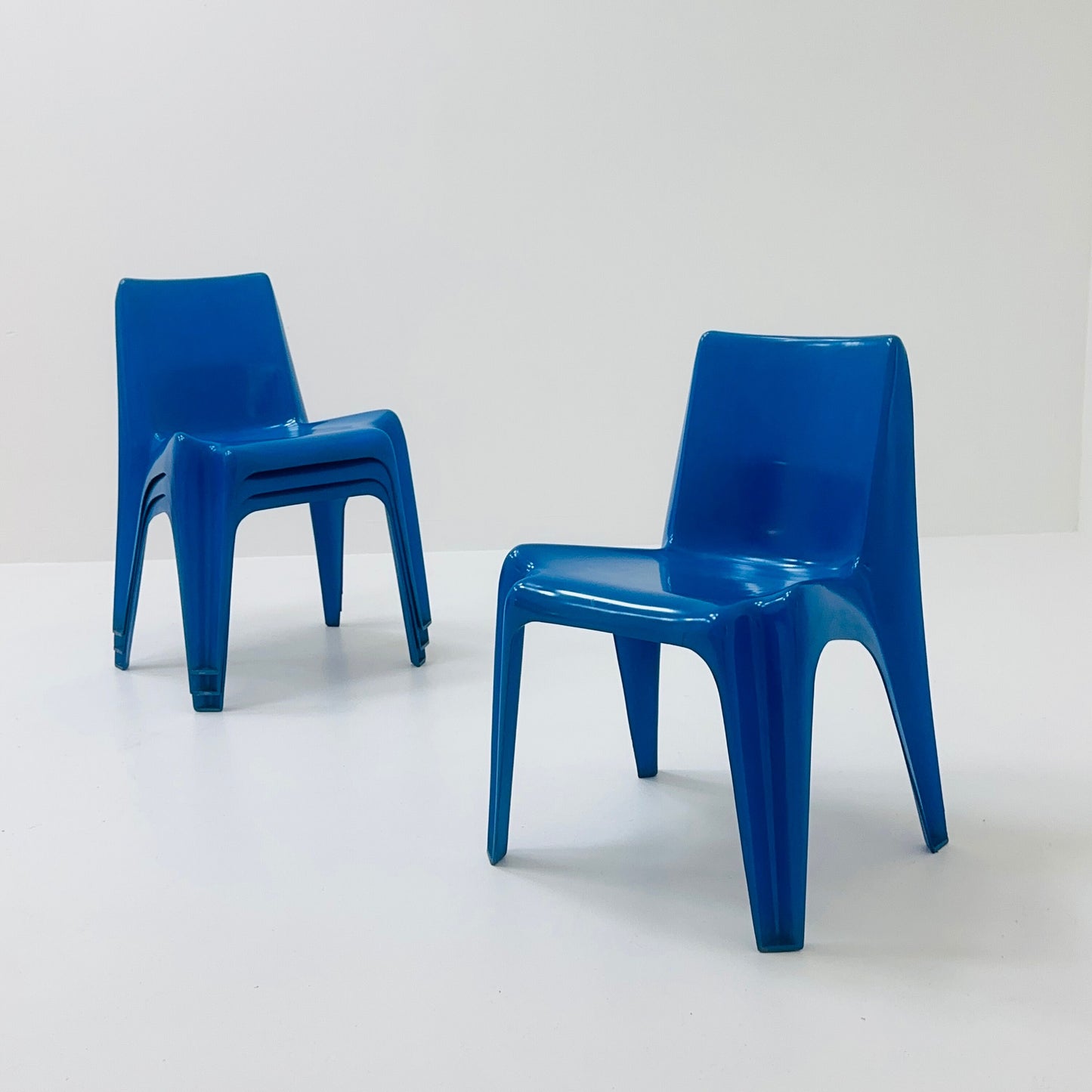 1 of 4 Space age blue Bofinger BA1171 chairs by Helmut Bätzner, Germany 1970s
