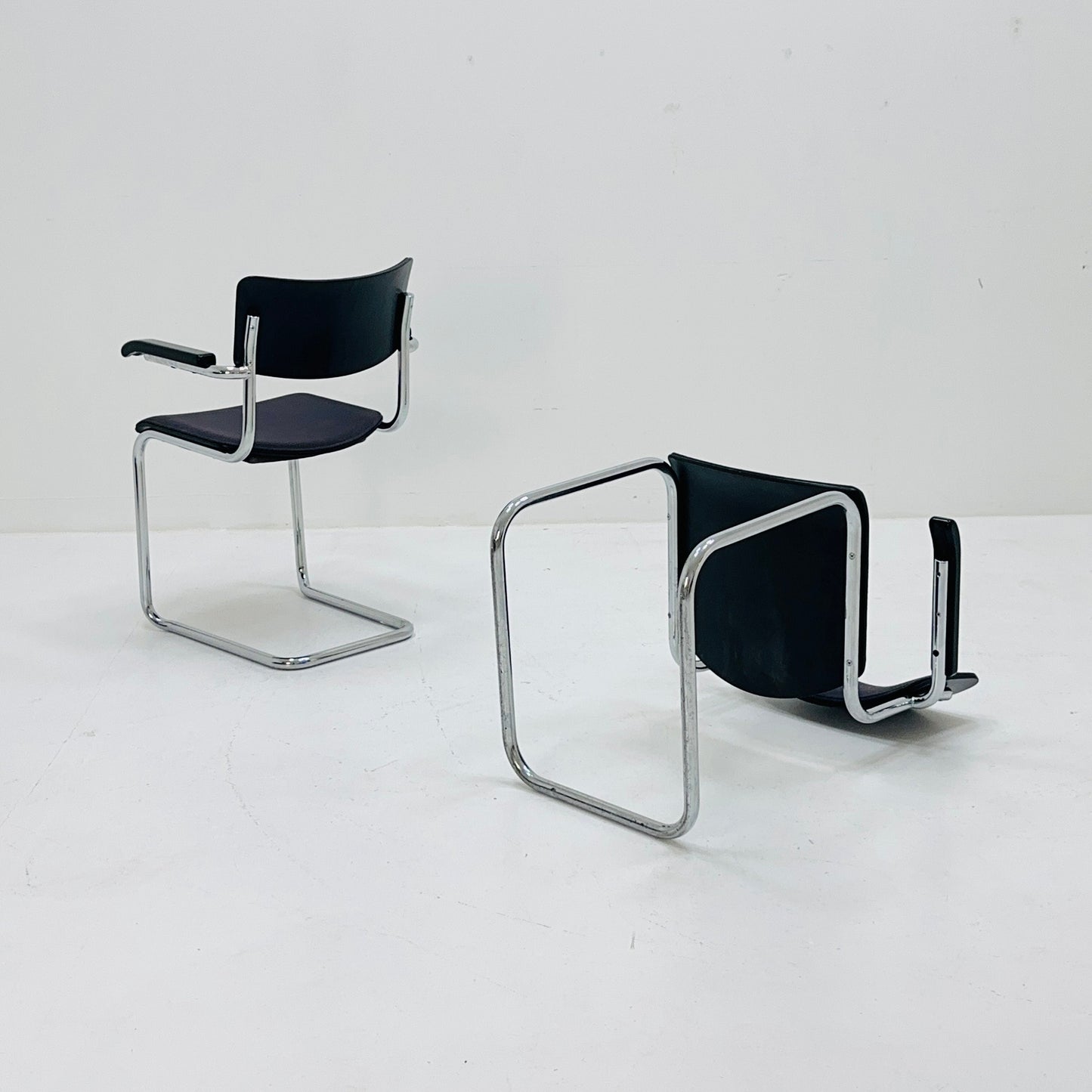 Mid century Bauhaus design armchair designed by mart stam for Thonet 1980s Germany