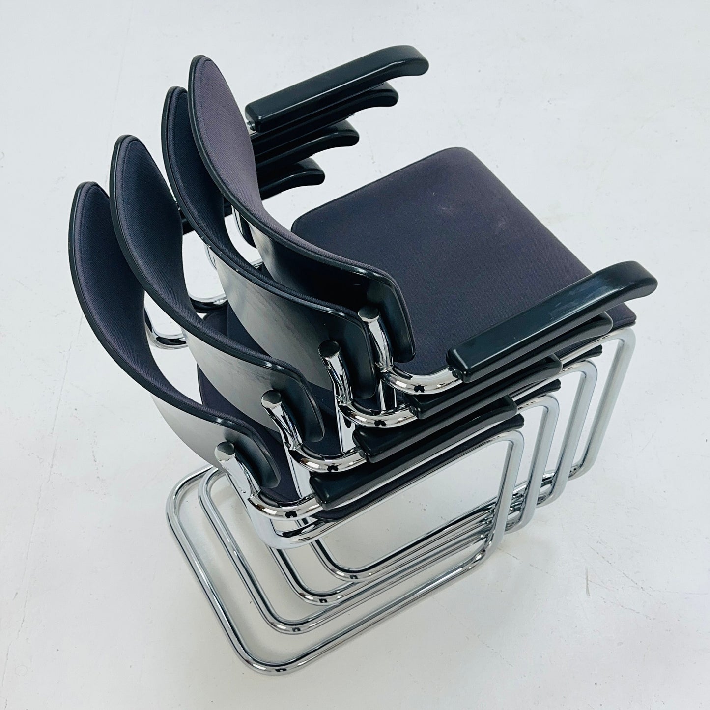 Set of 6 Mid century Bauhaus design armchairs designed by mart stam for Thonet 1980s Germany