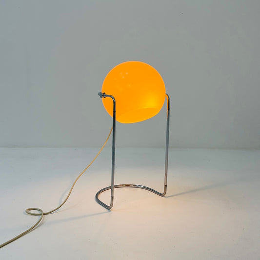 Space age Danish ball table lamp in egg-yolk yellow 1970s