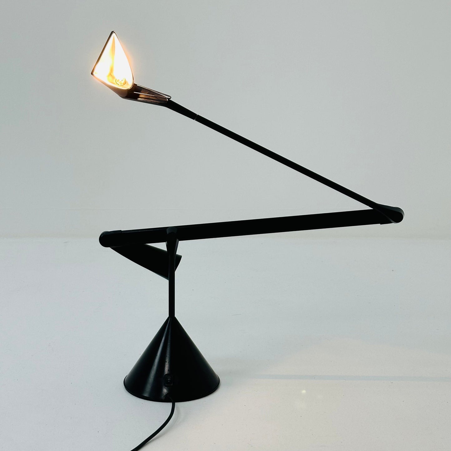 Black Aluminum Zelig Table Lamp by Walter A. Monici for Lumina, 1980s
