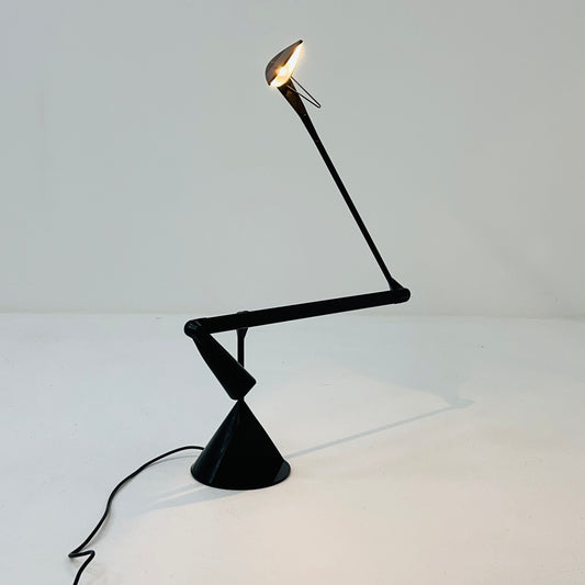 Black Aluminum Zelig Table Lamp by Walter A. Monici for Lumina, 1980s