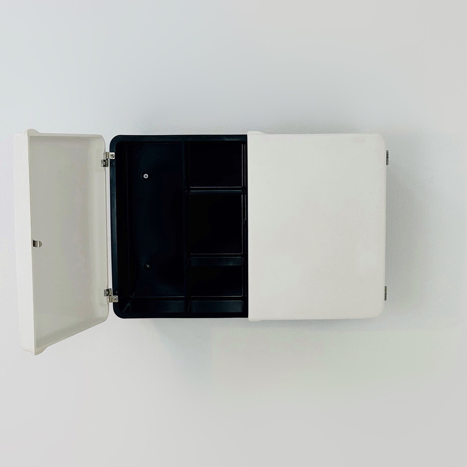 Space age black and white medical cabinet,bathroom cabinet 1970s
