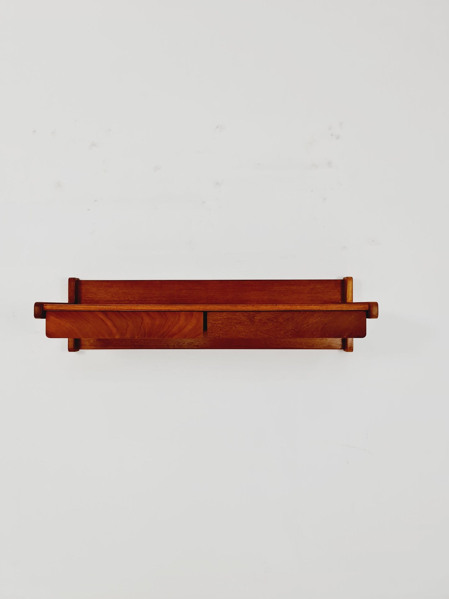 Long Danish solid Teak hanging shelfwith 2 drawers By Aksel kjersgaard , 1960s