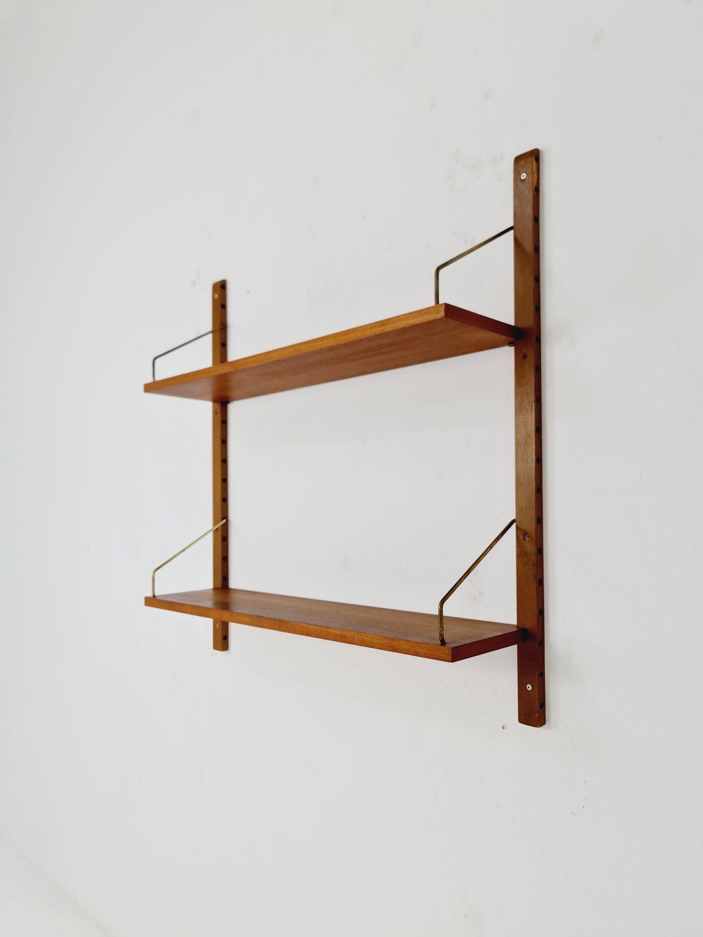 Midcentury Danish walnut Wall-Mounted Shelving Unit, by Royal for Poul Cadovius, 1960s
