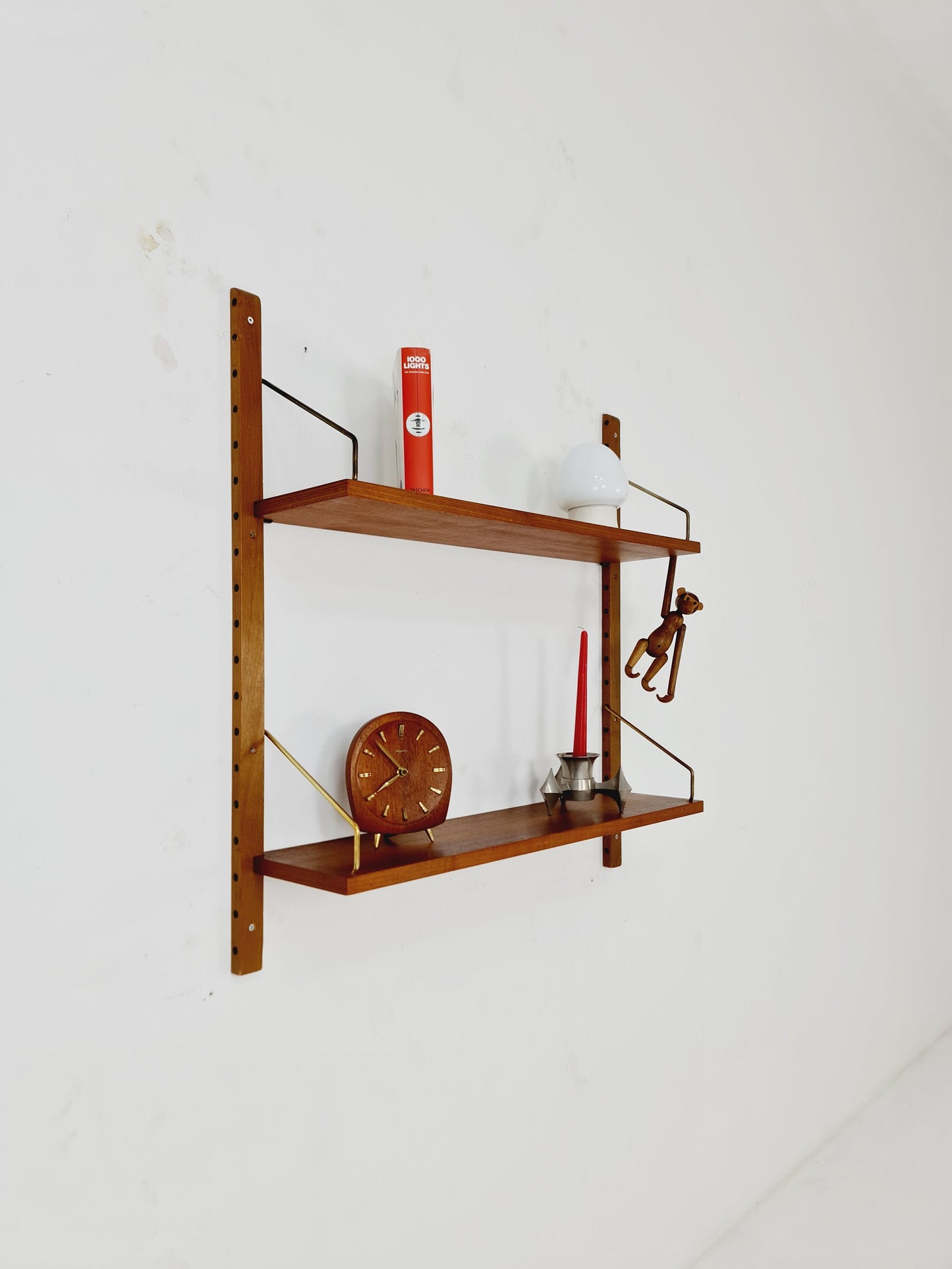 Midcentury Danish walnut Wall-Mounted Shelving Unit, by Royal for Poul Cadovius, 1960s