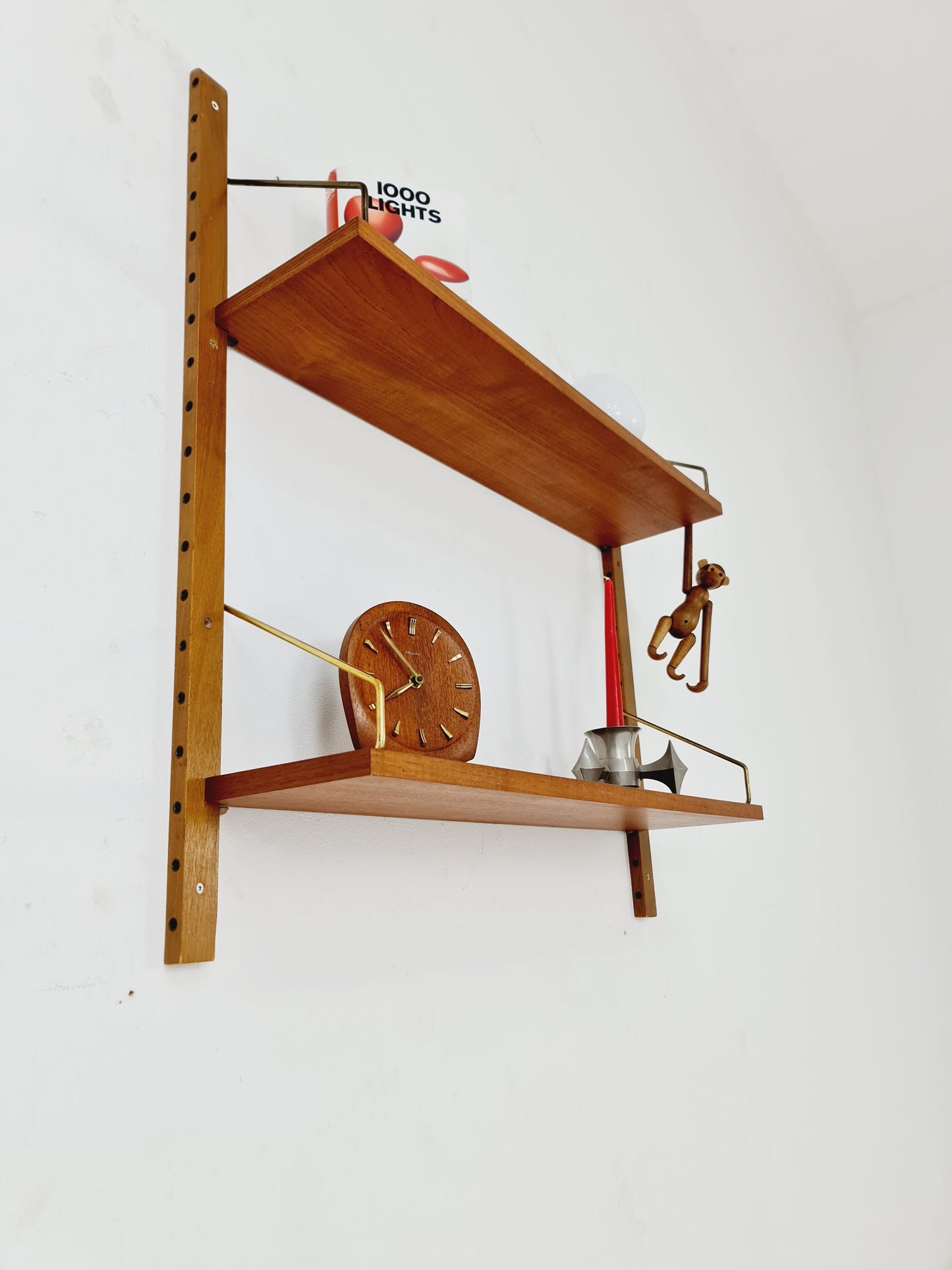 Midcentury Danish walnut Wall-Mounted Shelving Unit, by Royal for Poul Cadovius, 1960s